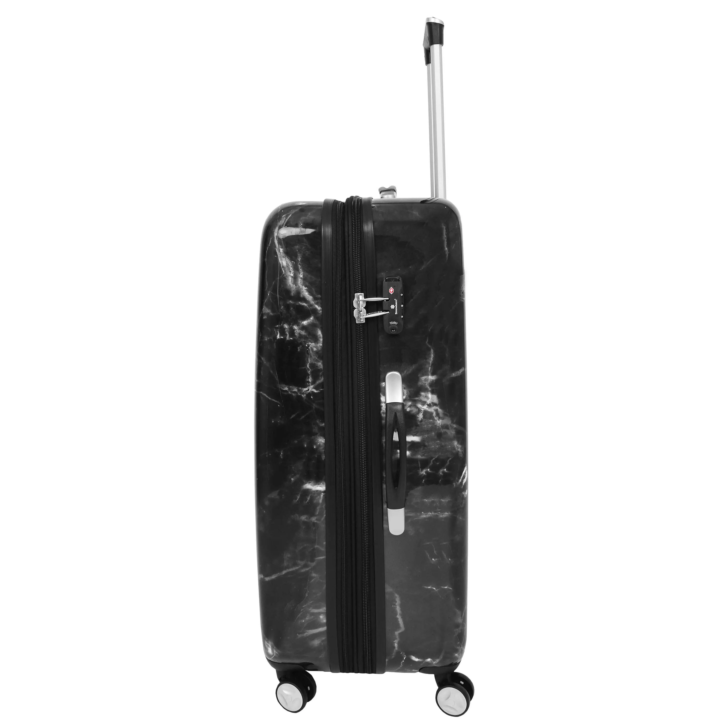 4 Wheel Luggage Hard Shell Expandable Suitcases Black Granite