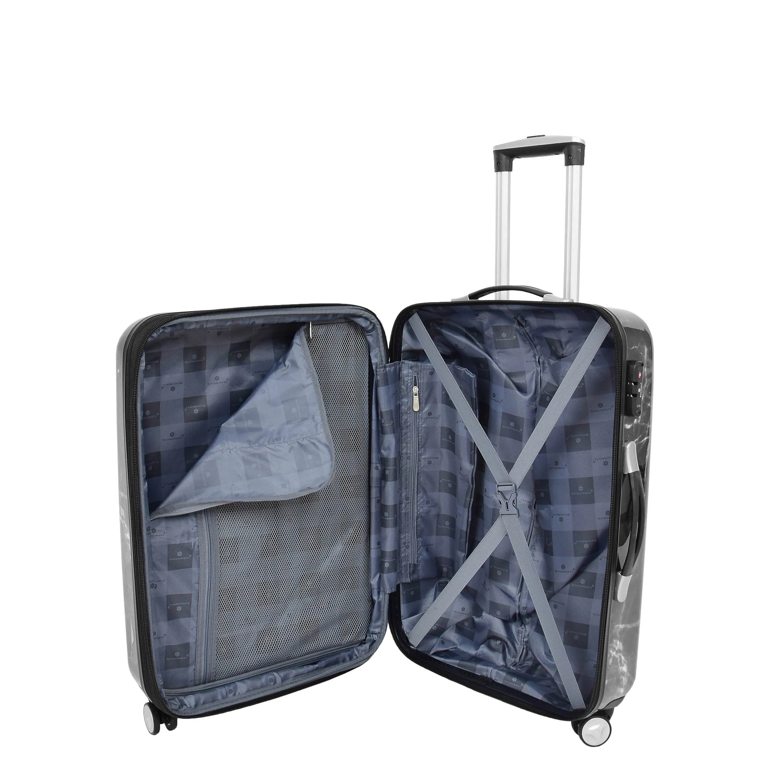4 Wheel Luggage Hard Shell Expandable Suitcases Black Granite