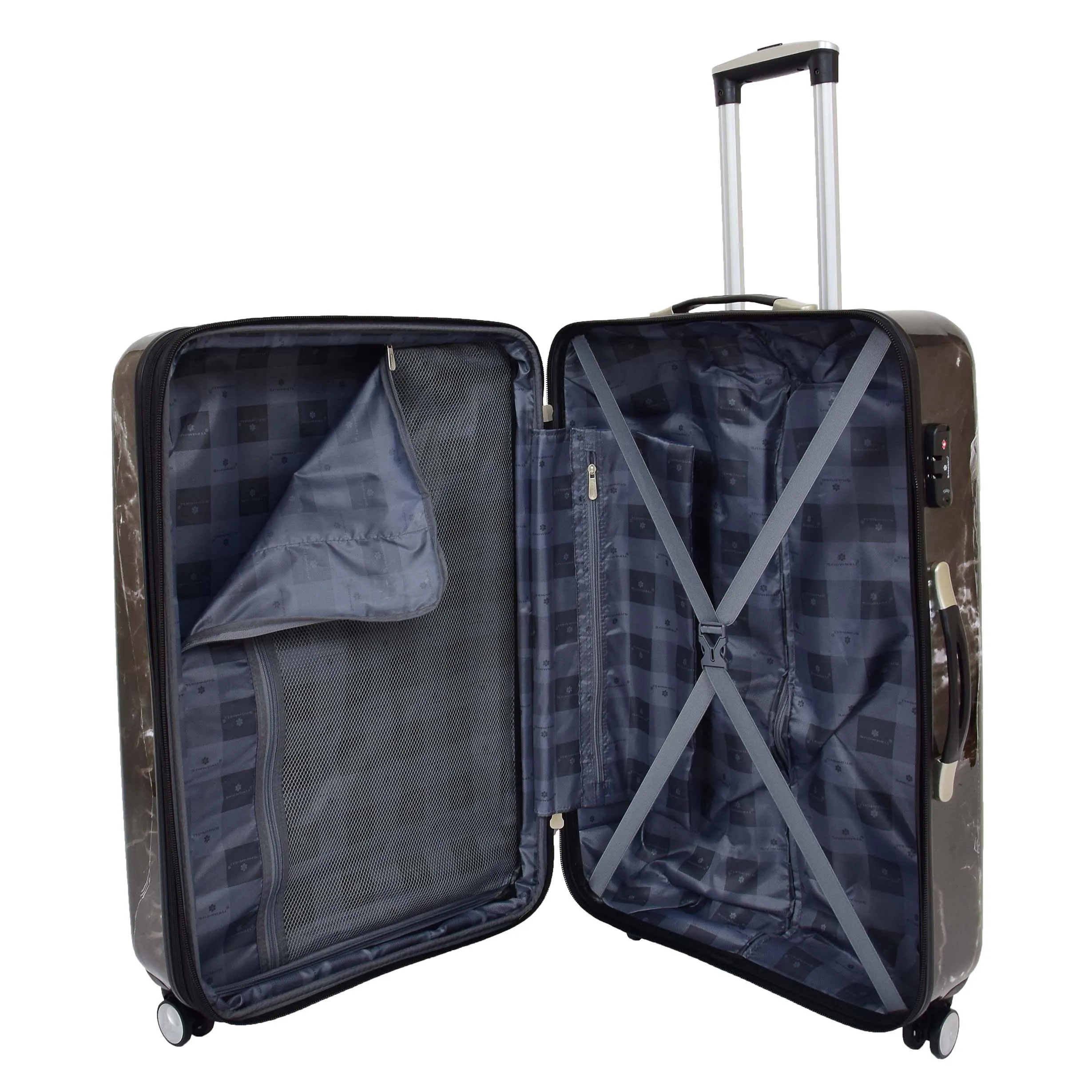4 Wheel Luggage Hard Shell Expandable Suitcases Black Granite