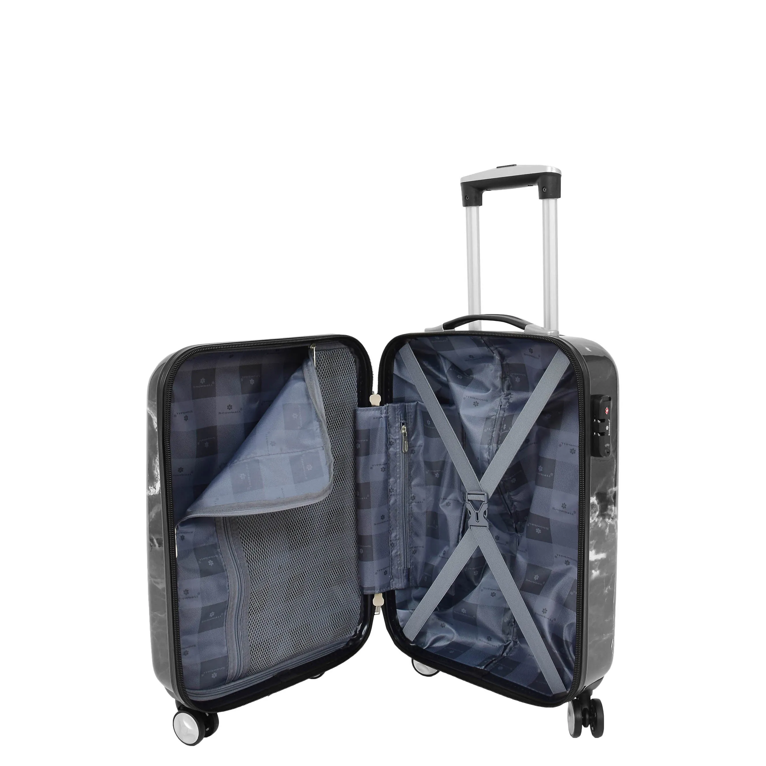 4 Wheel Luggage Hard Shell Expandable Suitcases Black Granite