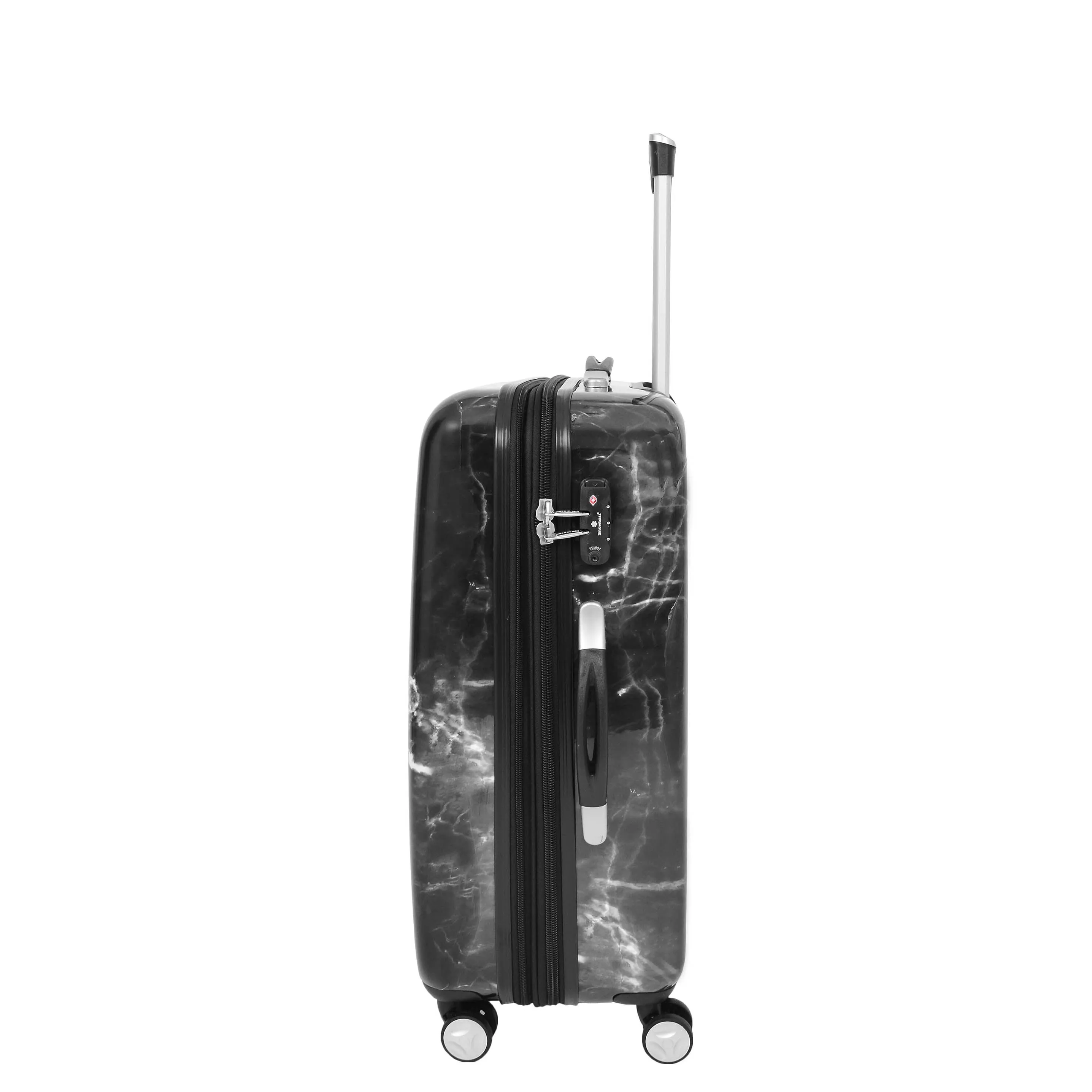 4 Wheel Luggage Hard Shell Expandable Suitcases Black Granite