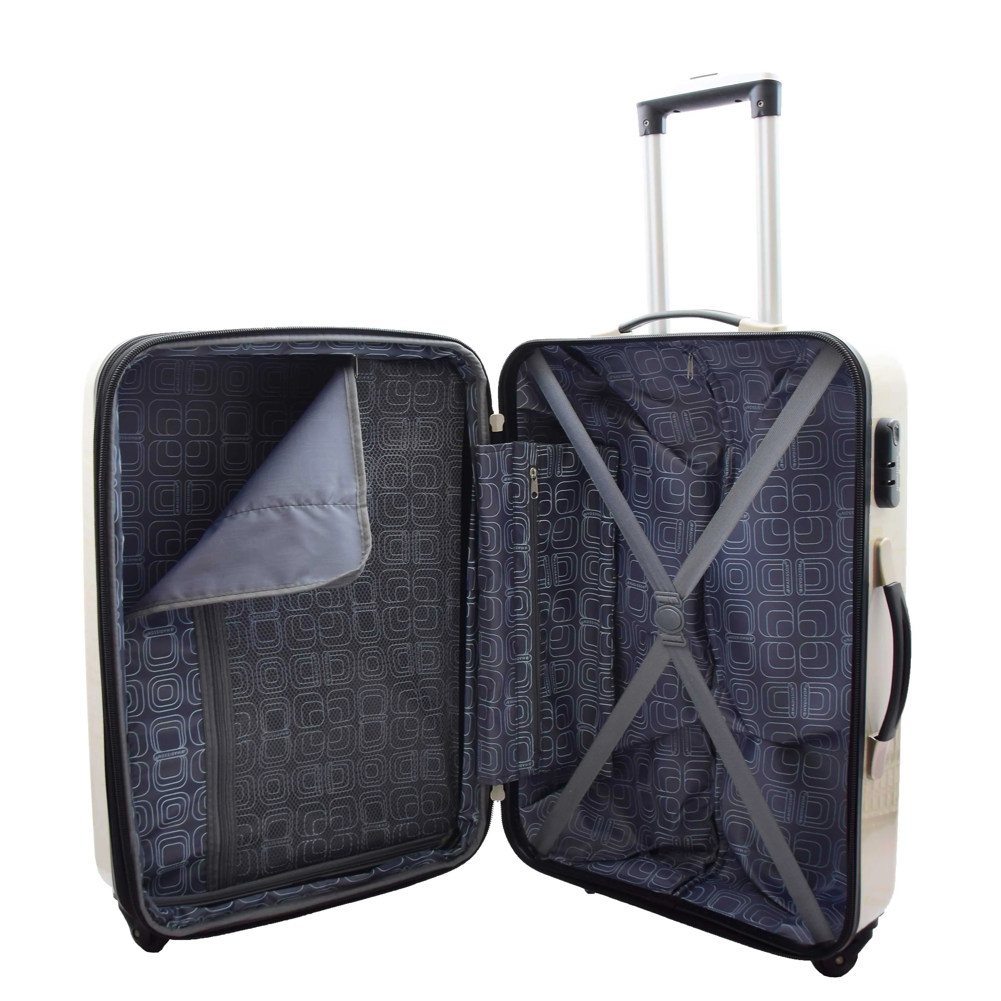 4 Wheel Luggage Hard Shell Expandable Suitcases Lightweight Travel Bags London Landmarks