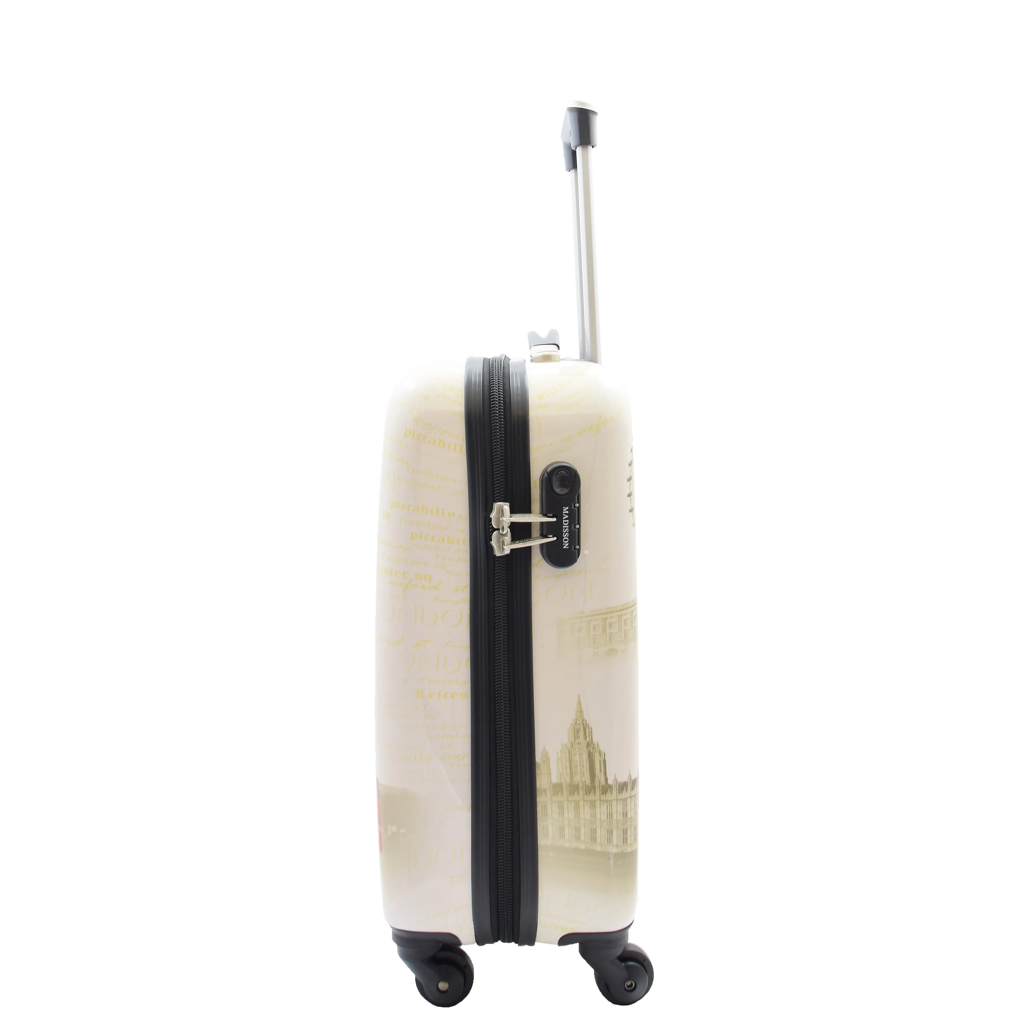 4 Wheel Luggage Hard Shell Expandable Suitcases Lightweight Travel Bags London Landmarks