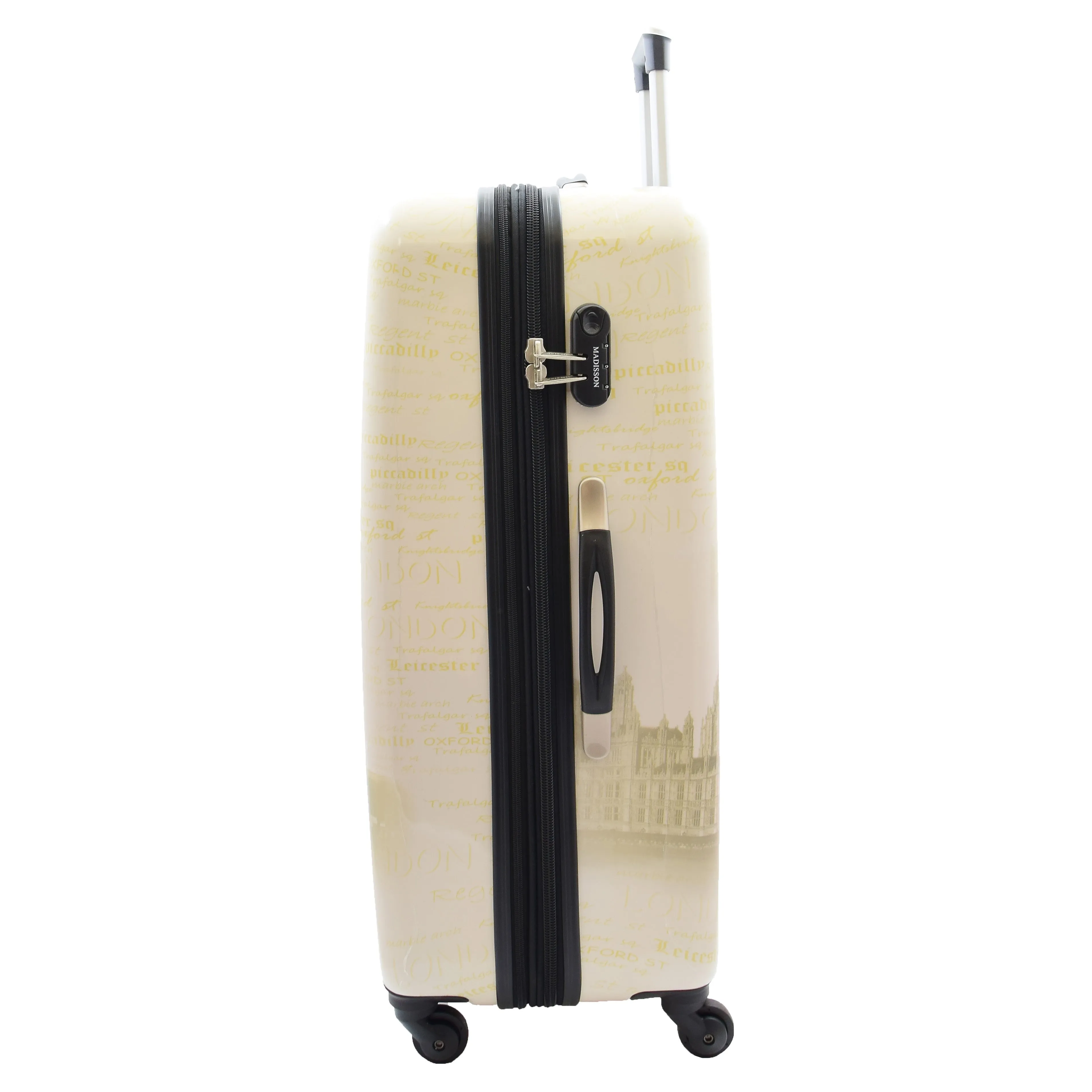 4 Wheel Luggage Hard Shell Expandable Suitcases Lightweight Travel Bags London Landmarks