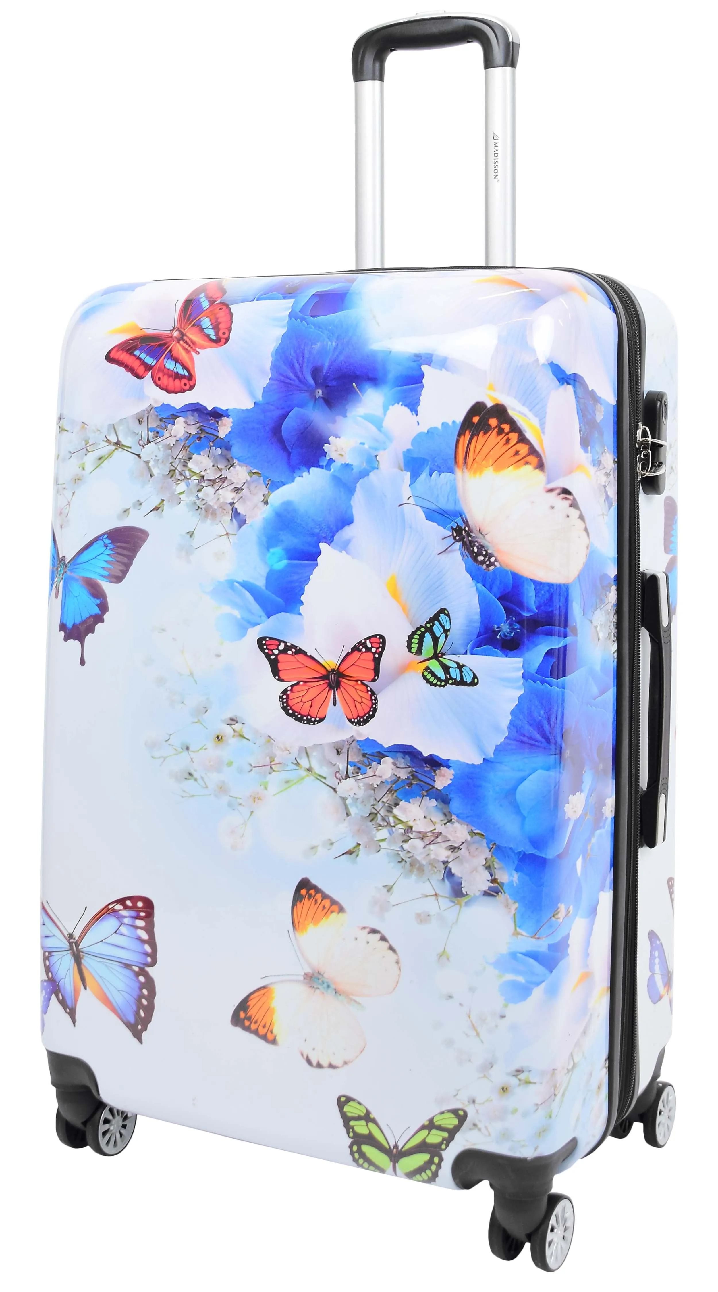 4 Wheel Suitcases Multi Butterfly PC Hard Shell Luggage Lightweight Travel Bag Hope