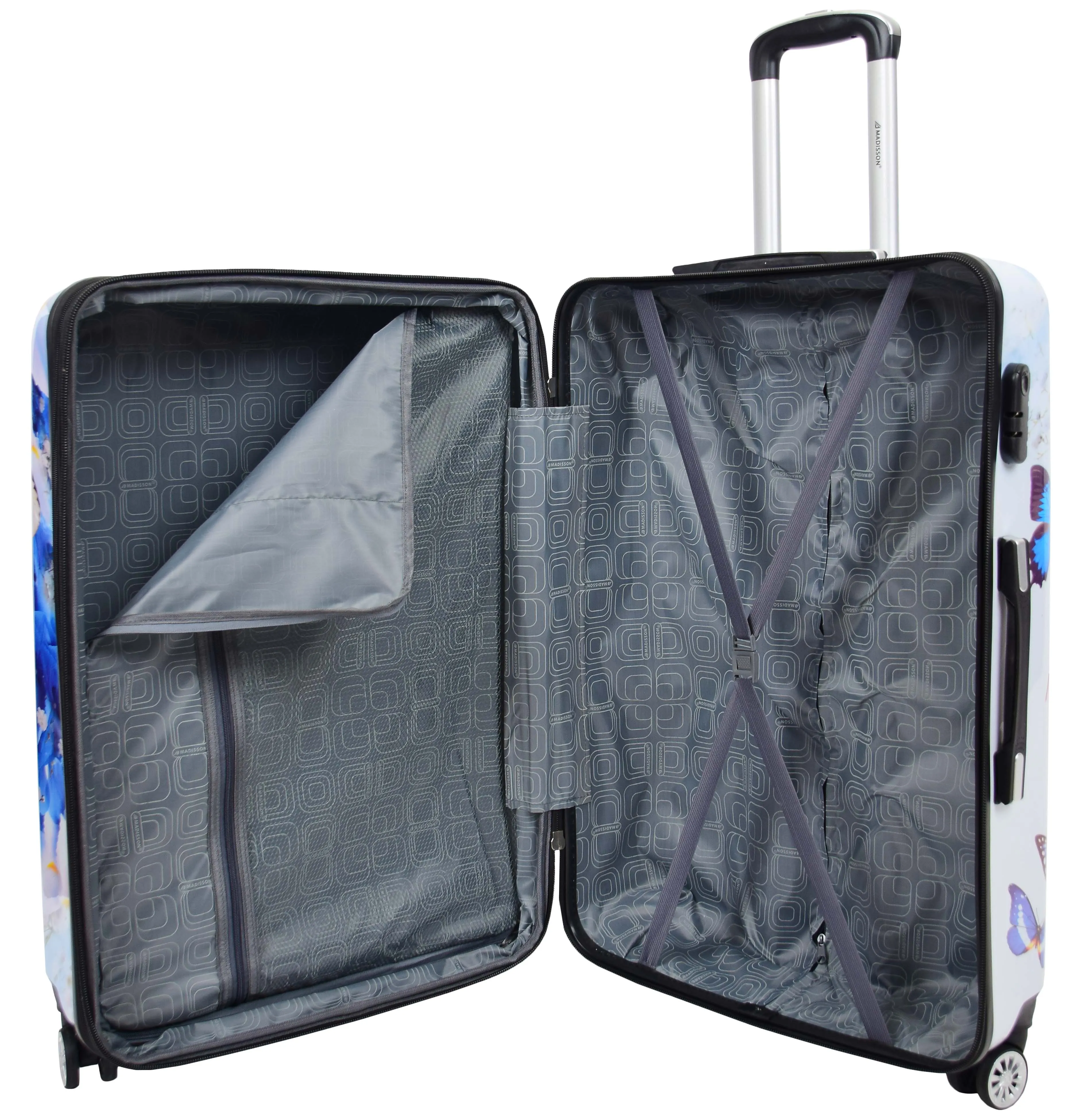 4 Wheel Suitcases Multi Butterfly PC Hard Shell Luggage Lightweight Travel Bag Hope