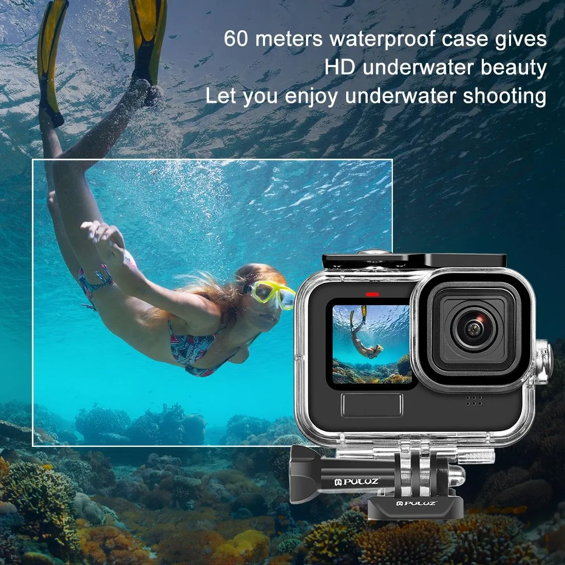 60m Waterproof Housing for Gopro Hero with Mount and Screw