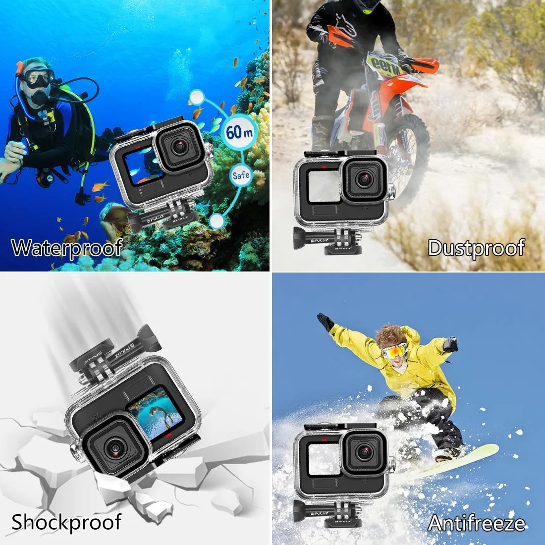 60m Waterproof Housing for Gopro Hero with Mount and Screw