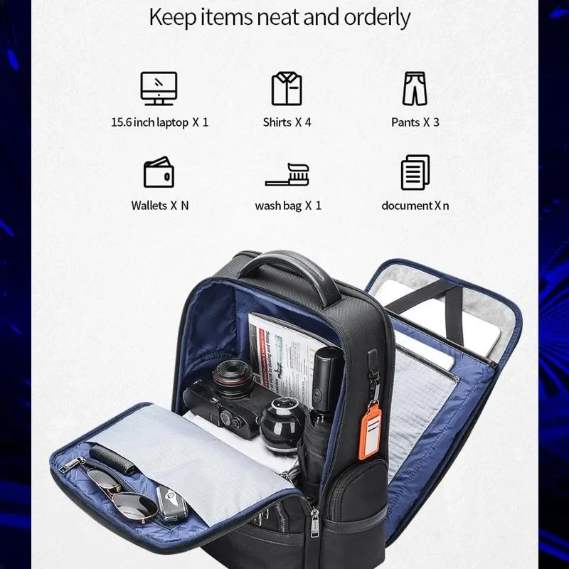 61-121601 Large Capacity Waterproof Business Laptop Backpack with Usb & Type-c Port