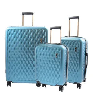 8 Wheel Hard Shell Premium Luggage Lightweight Suitcases Travel Bags Groovy Blue