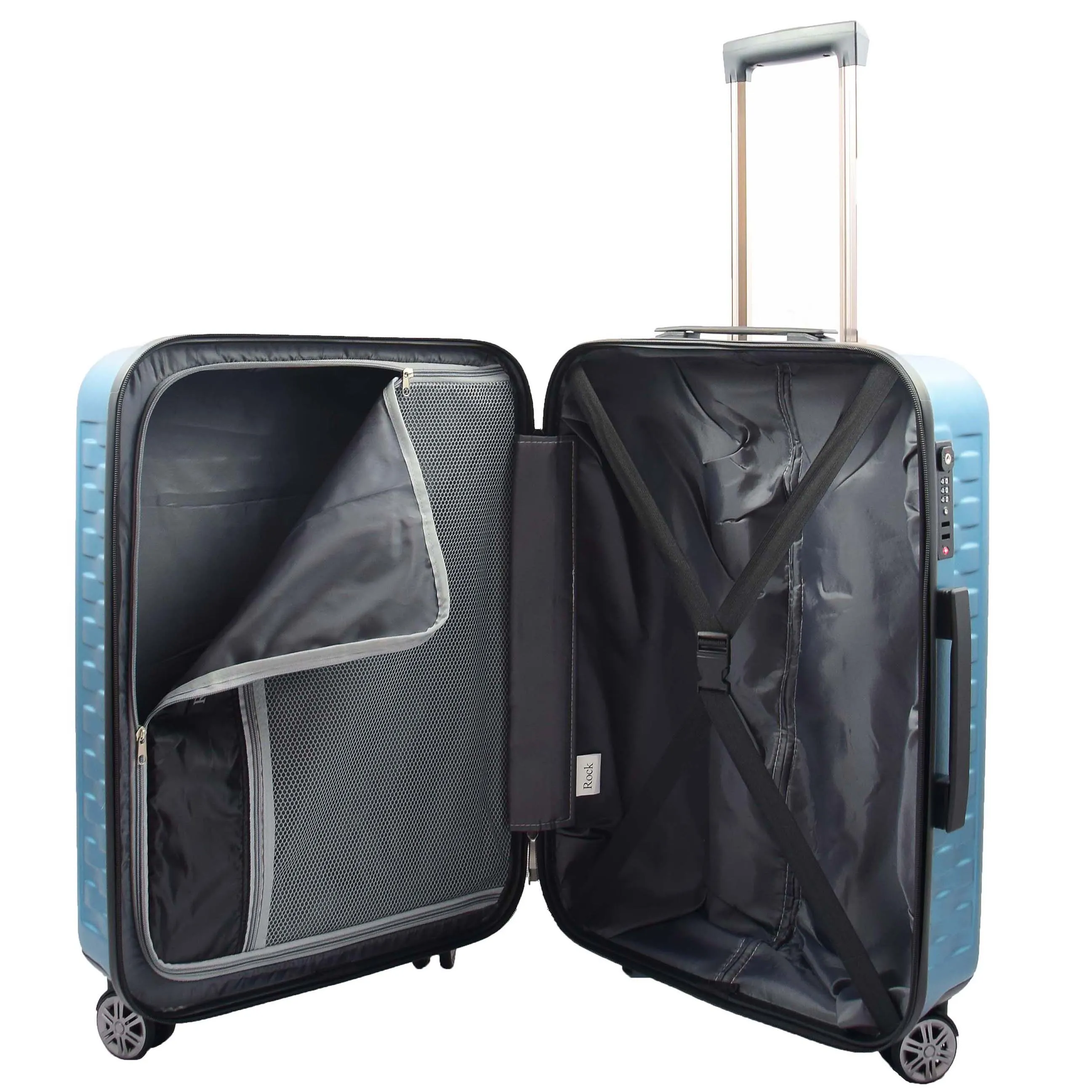 8 Wheel Hard Shell Premium Luggage Lightweight Suitcases Travel Bags Groovy Blue