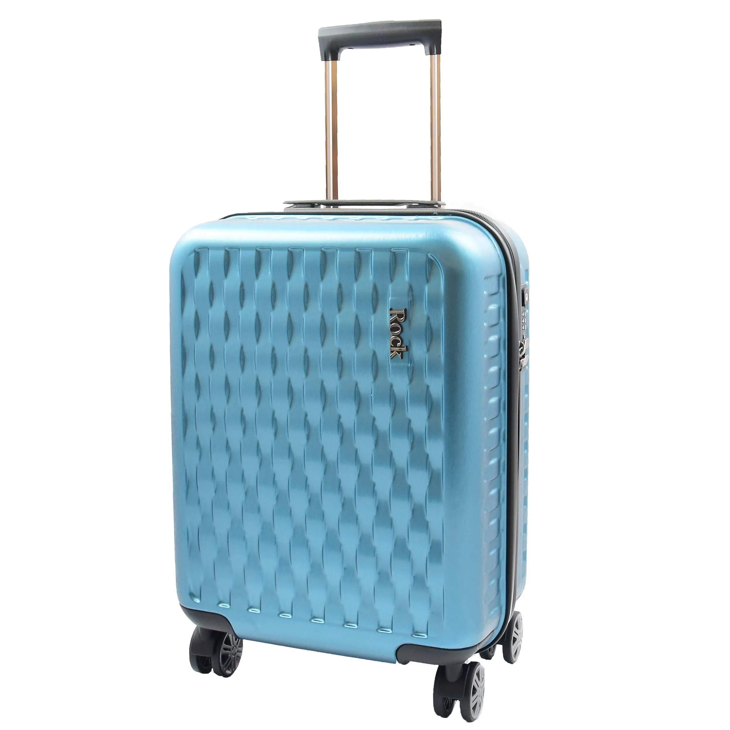 8 Wheel Hard Shell Premium Luggage Lightweight Suitcases Travel Bags Groovy Blue