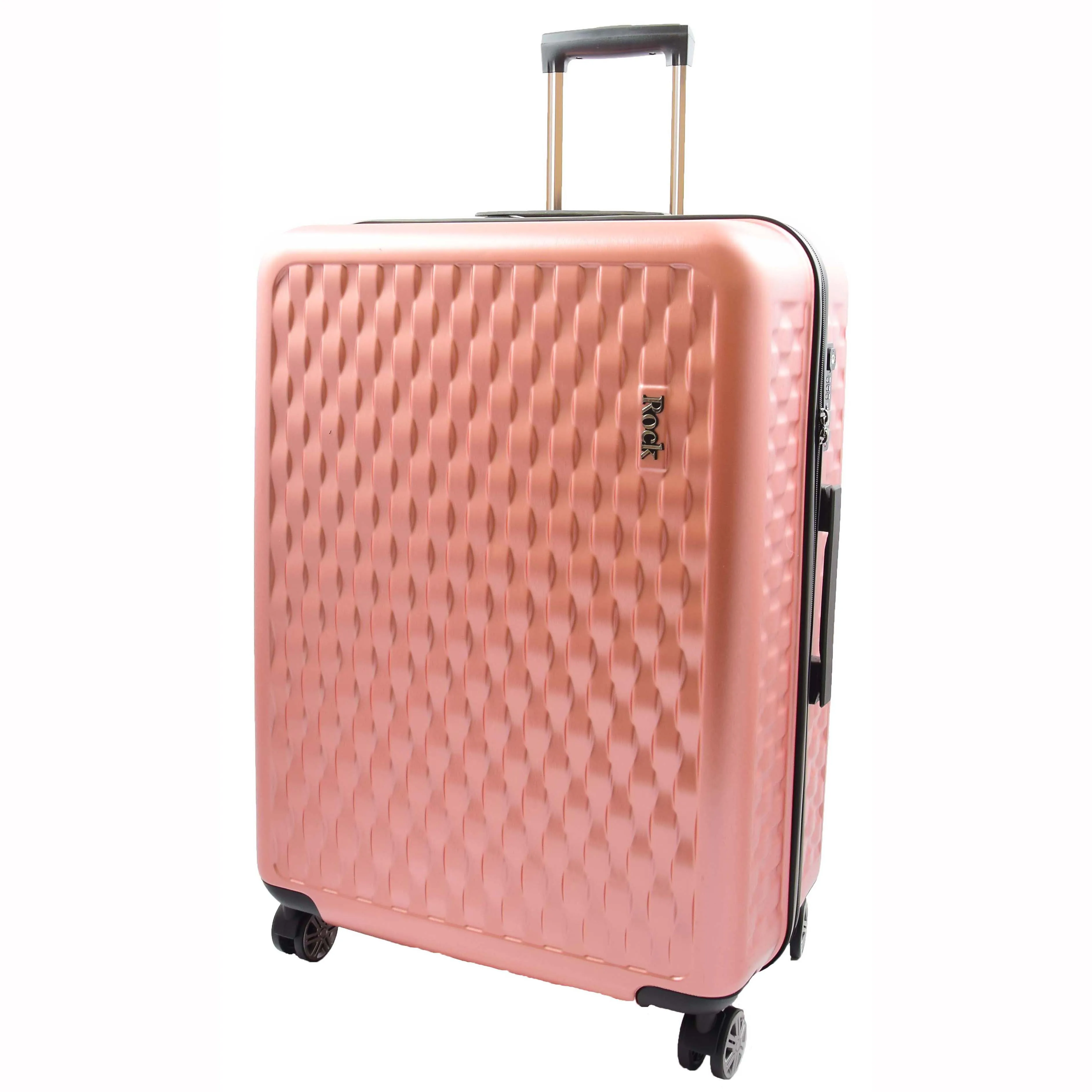 8 Wheel Hard Shell Premium Luggage Lightweight Suitcases Travel Bags Groovy Rose Pink