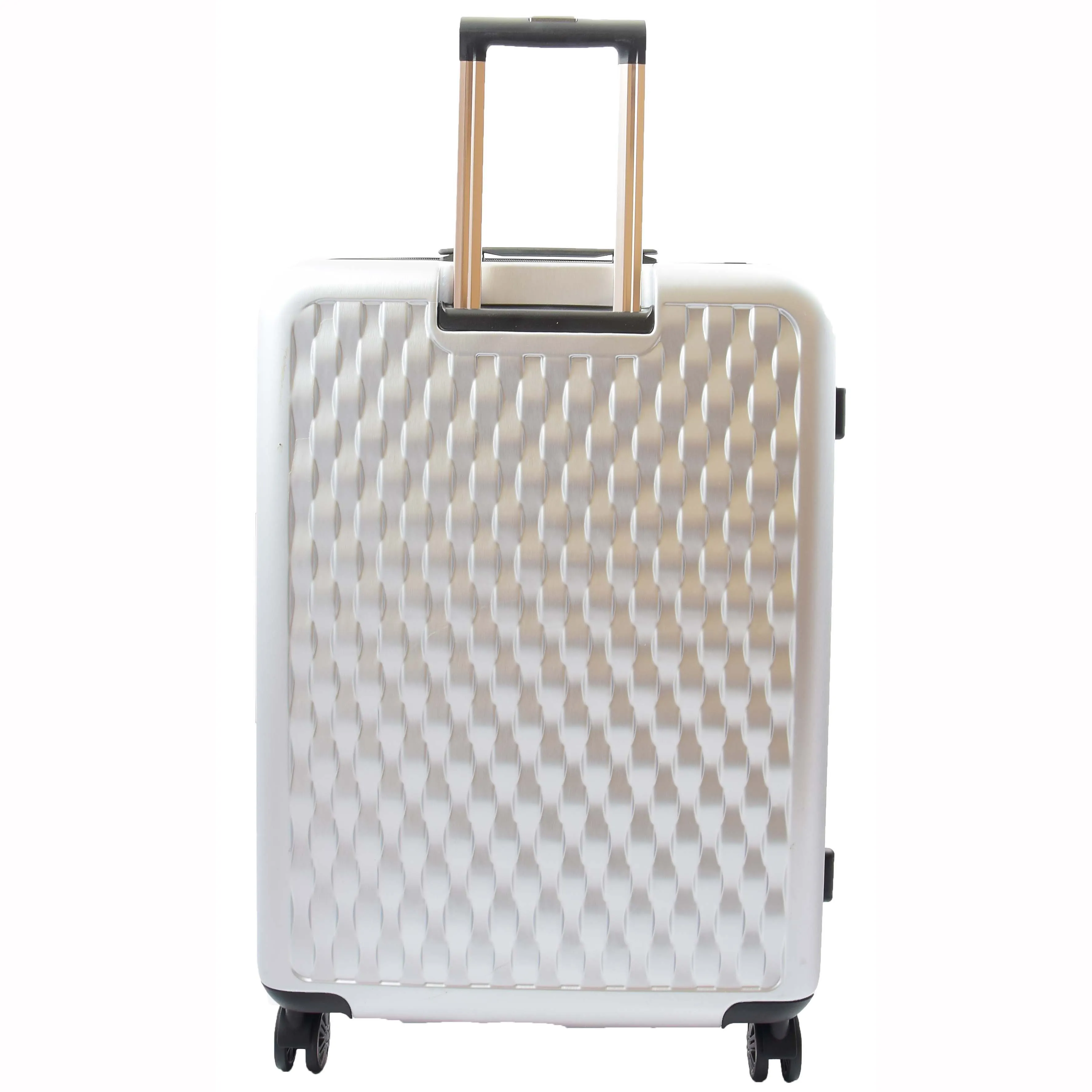 8 Wheel Hard Shell Premium Luggage Lightweight Suitcases Travel Bags Groovy Silver
