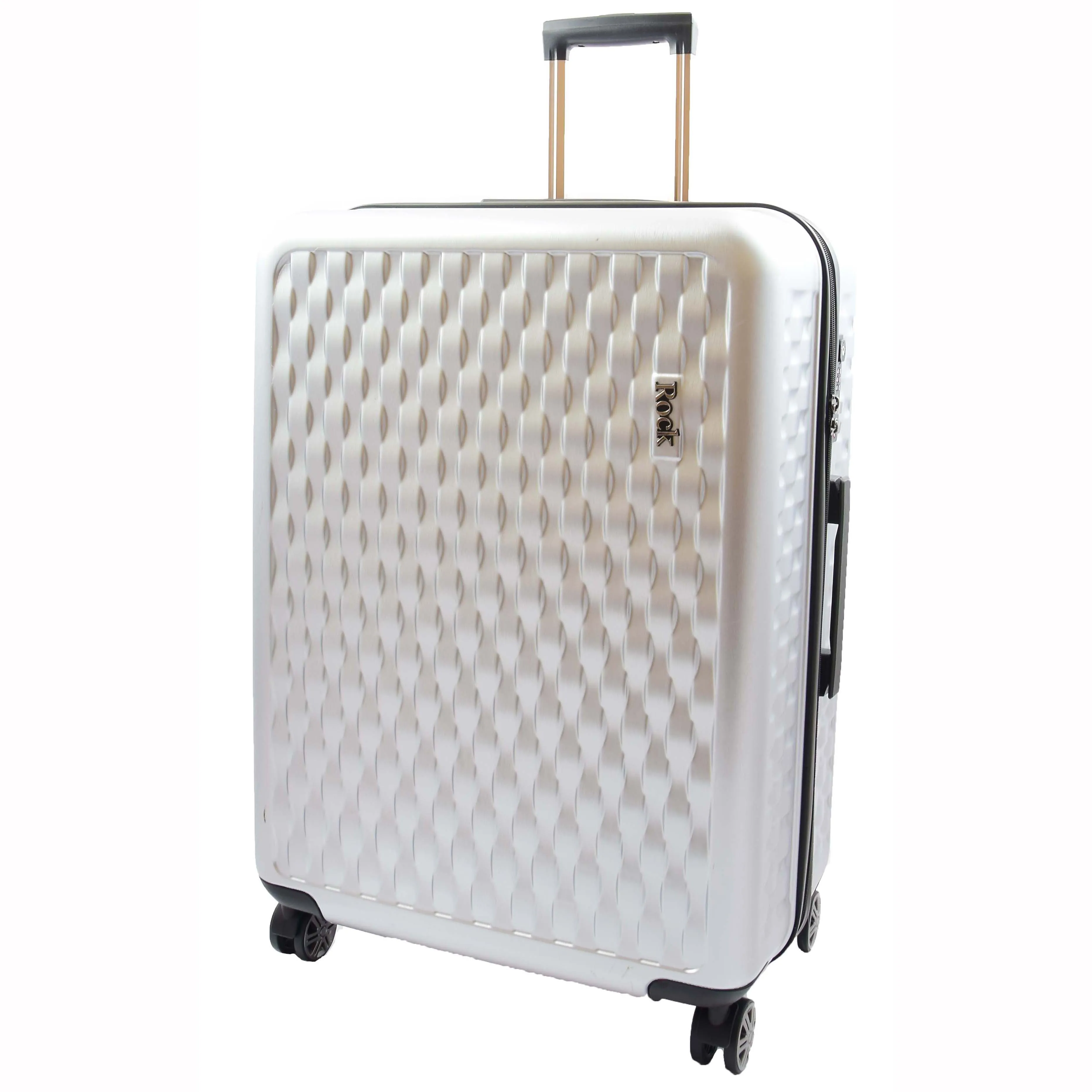8 Wheel Hard Shell Premium Luggage Lightweight Suitcases Travel Bags Groovy Silver