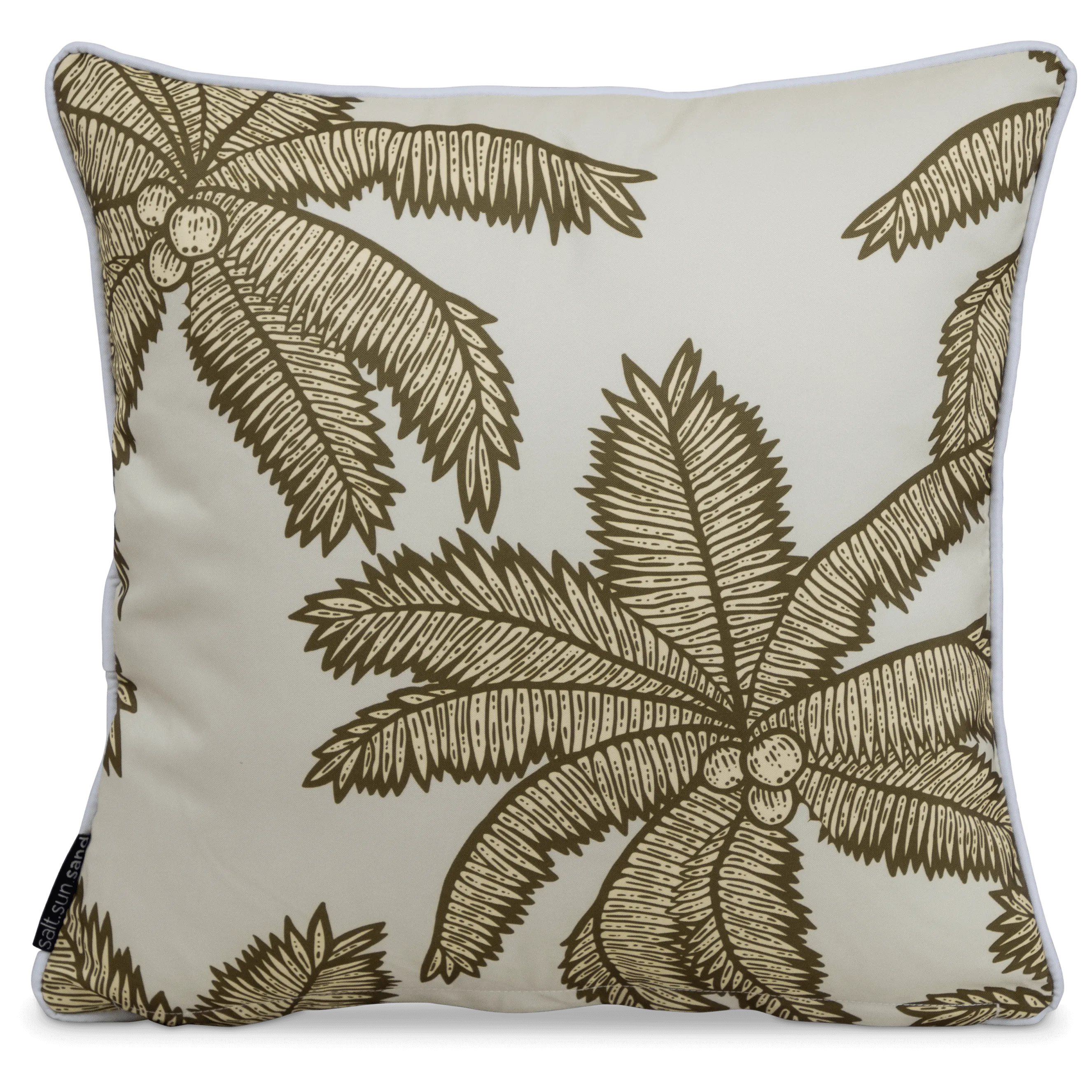 Bondi Coco Palm - 45 x 45 cm Piped Outdoor Cushion