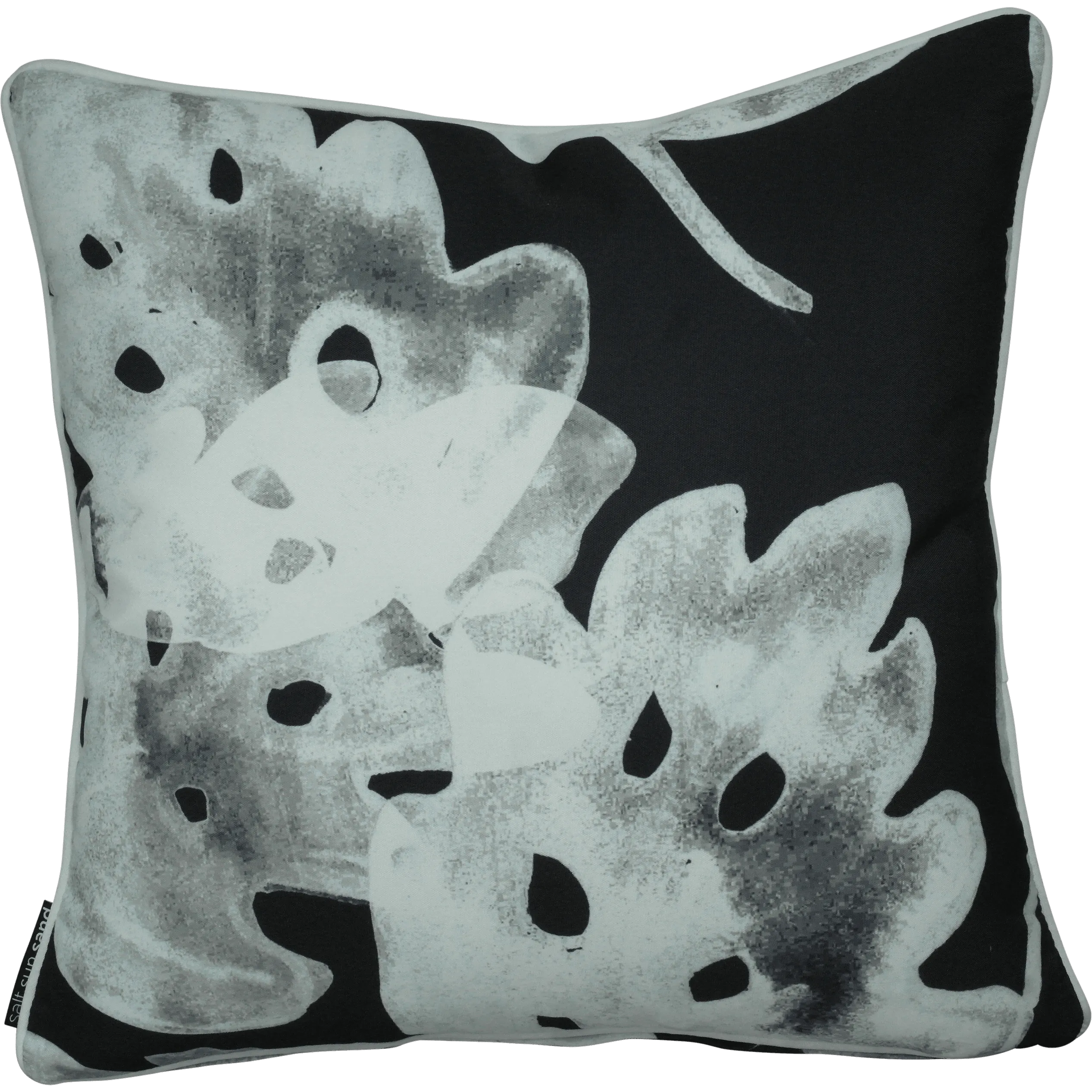 Bondi White On Black - 45 x 45 cm Piped Cushion