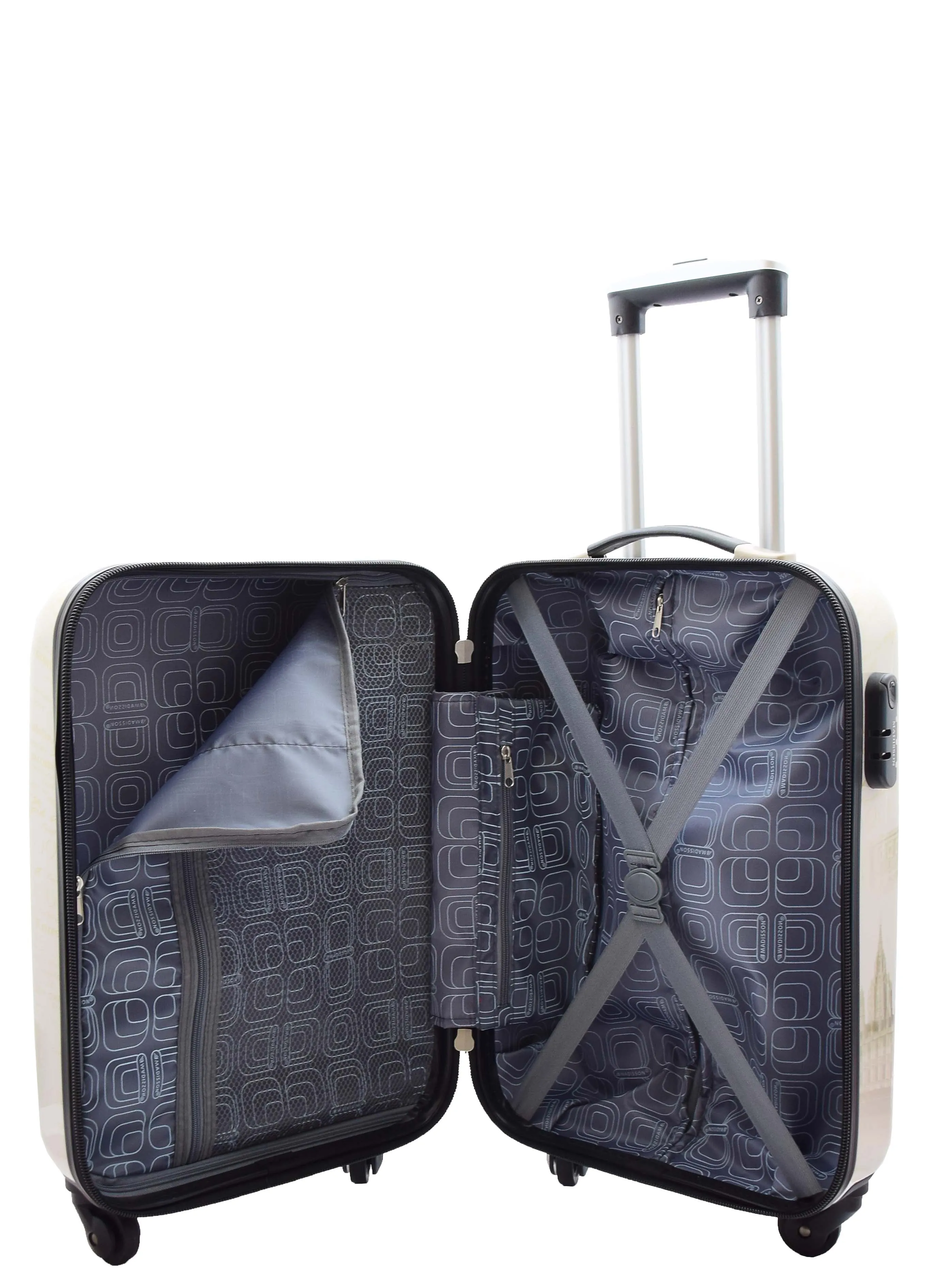 Cabin Size 4 Wheel Luggage Hard Shell Suitcase Travel Bag London Landmarks