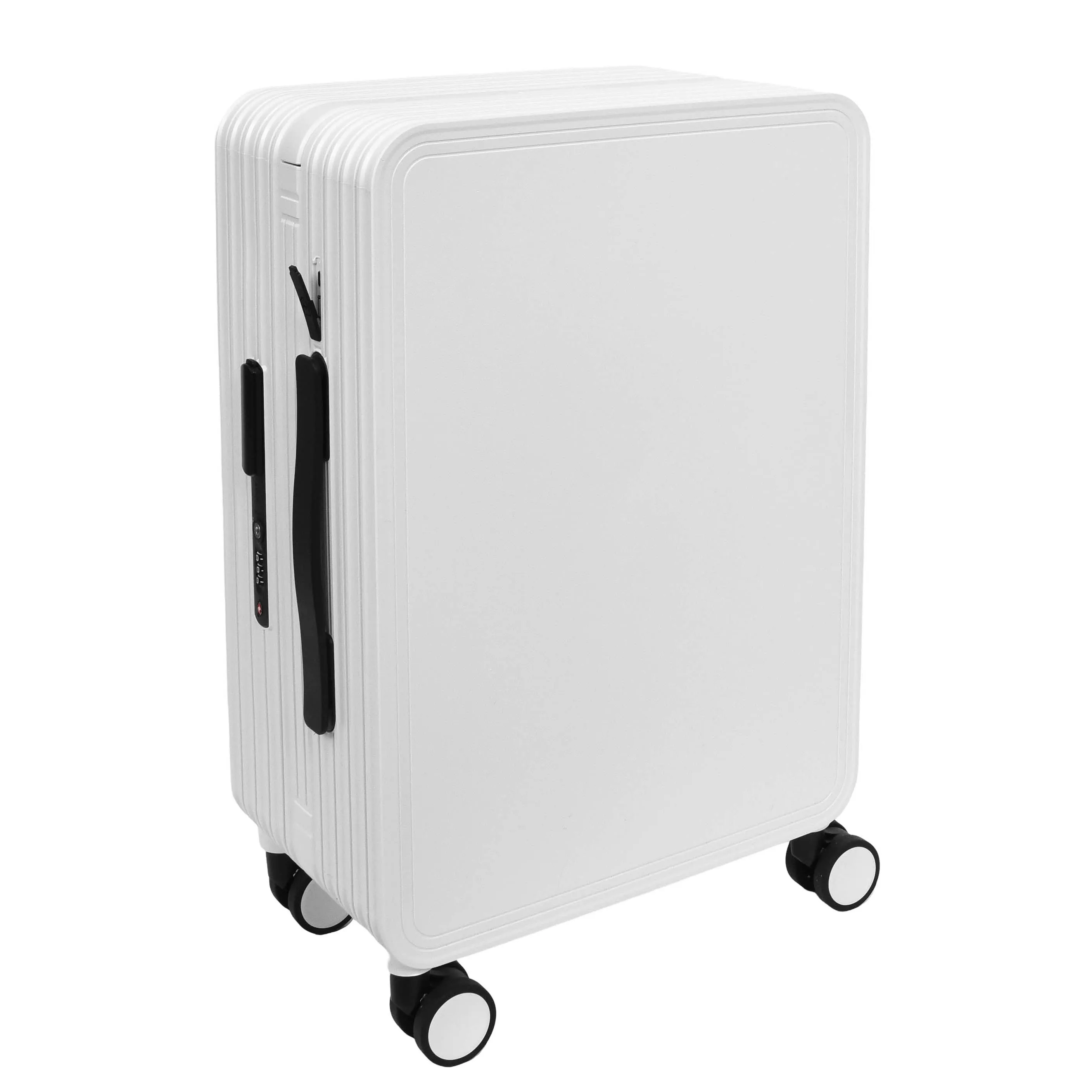Cabin Size Suitcase 4 Wheels Hard Shell USB Port TSA Lock Travel Luggage Savant White