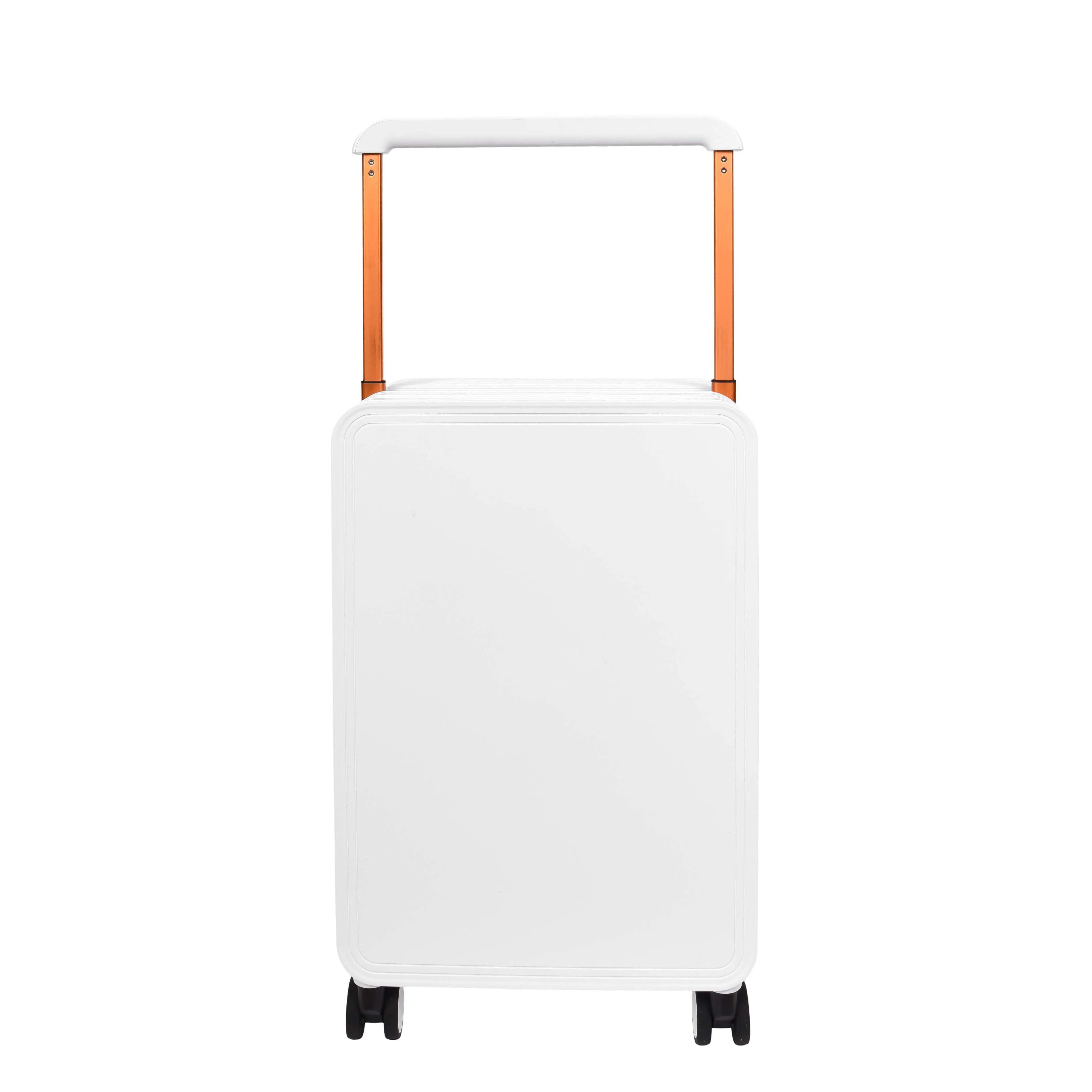 Cabin Size Suitcase 4 Wheels Hard Shell USB Port TSA Lock Travel Luggage Savant White