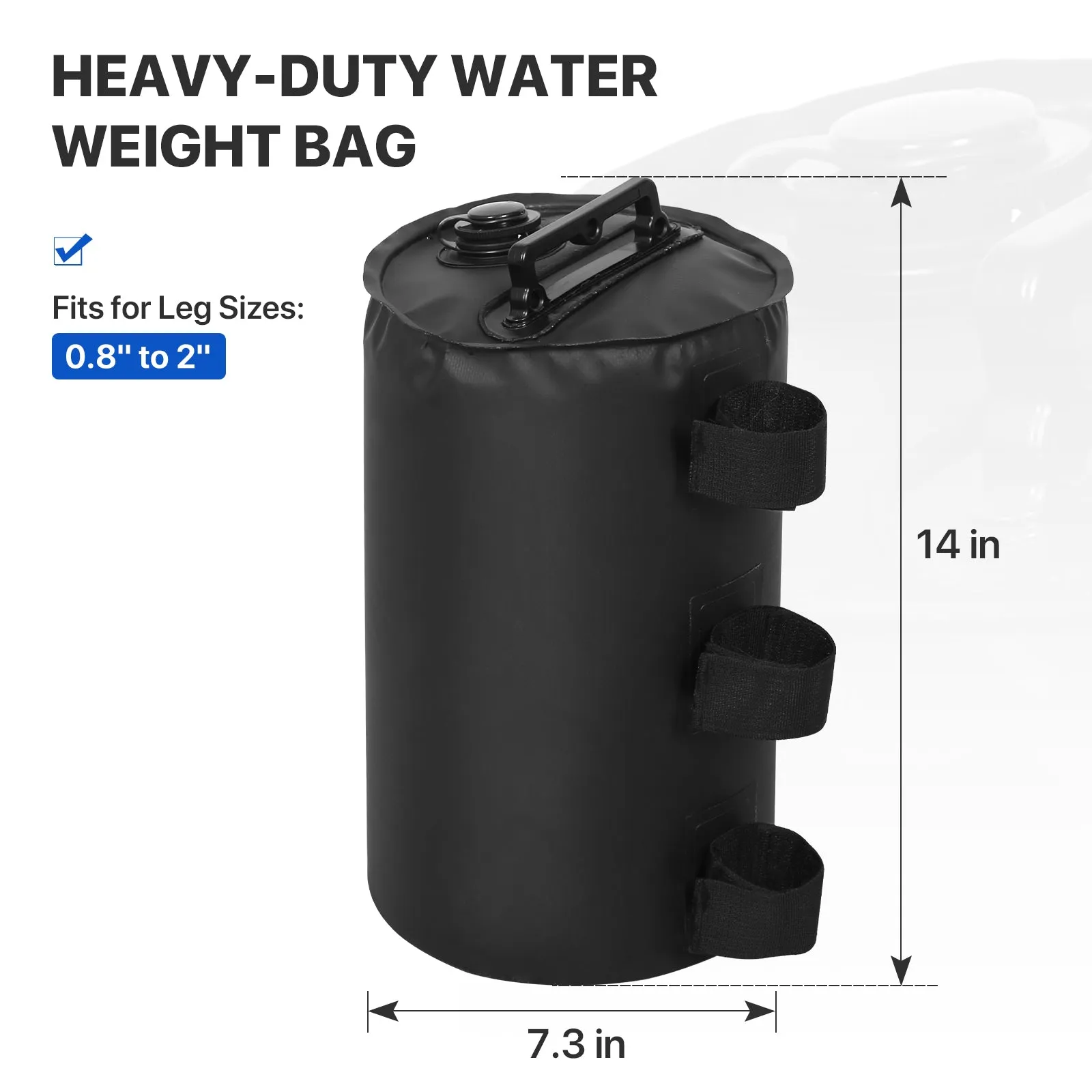 Canopy Water Weight Bags, 88 lb, Leg Weights, Pack of 4, Black