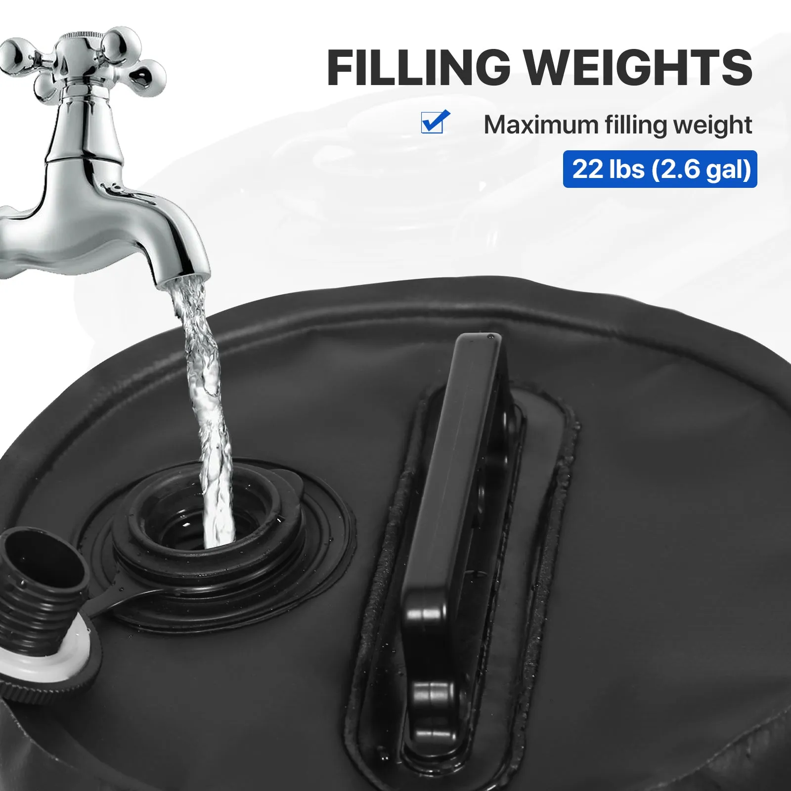 Canopy Water Weight Bags, 88 lb, Leg Weights, Pack of 4, Black