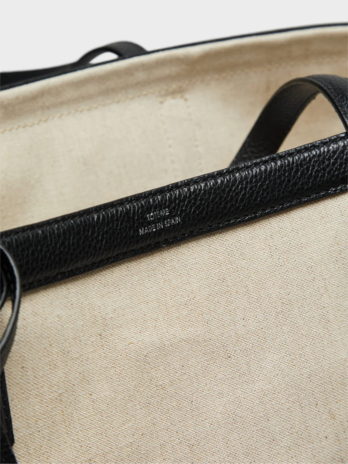 Canvas Travel Tote Bag in Ecru and black