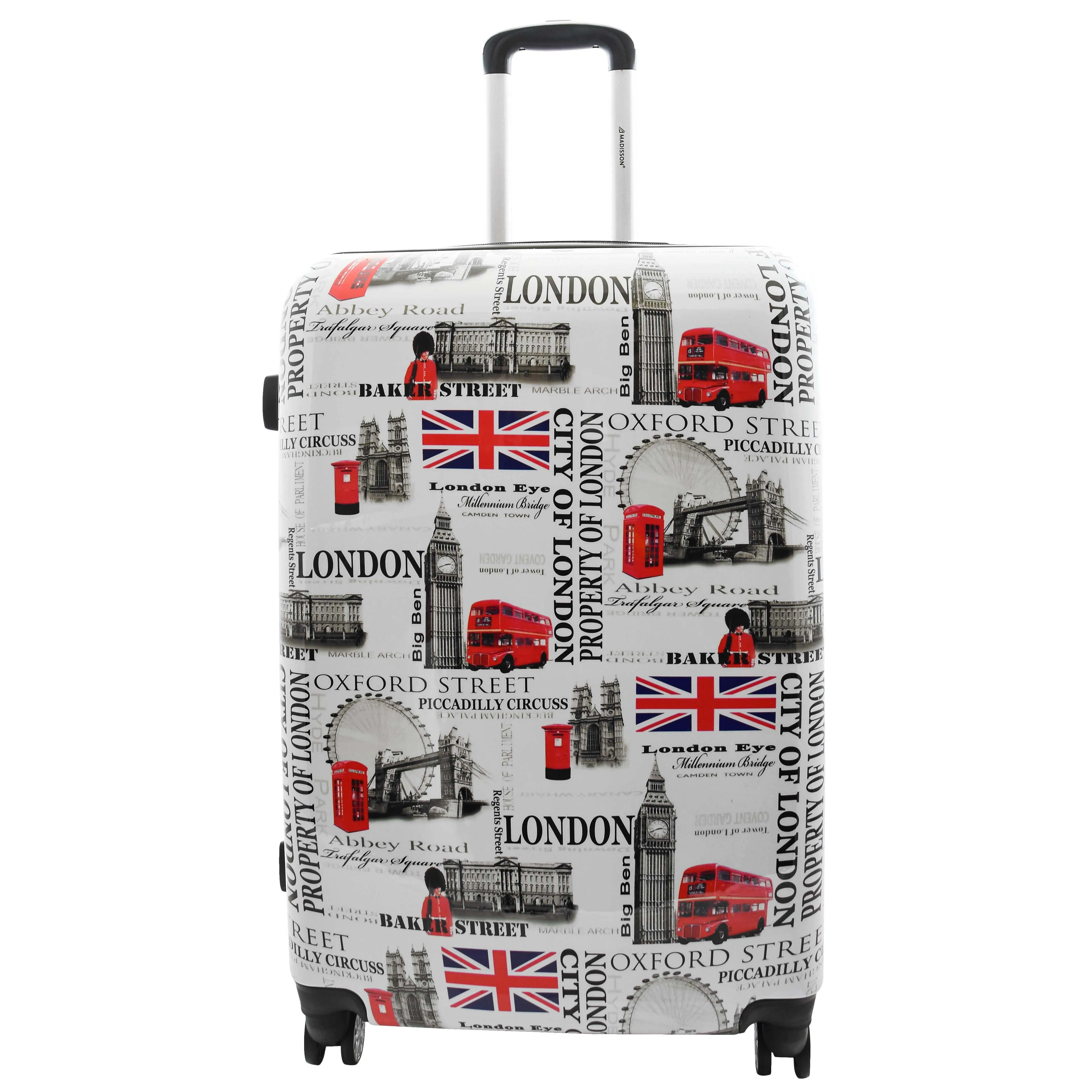 City of London 4 Wheel Suitcases Hard Shell Expandable Luggage Bags