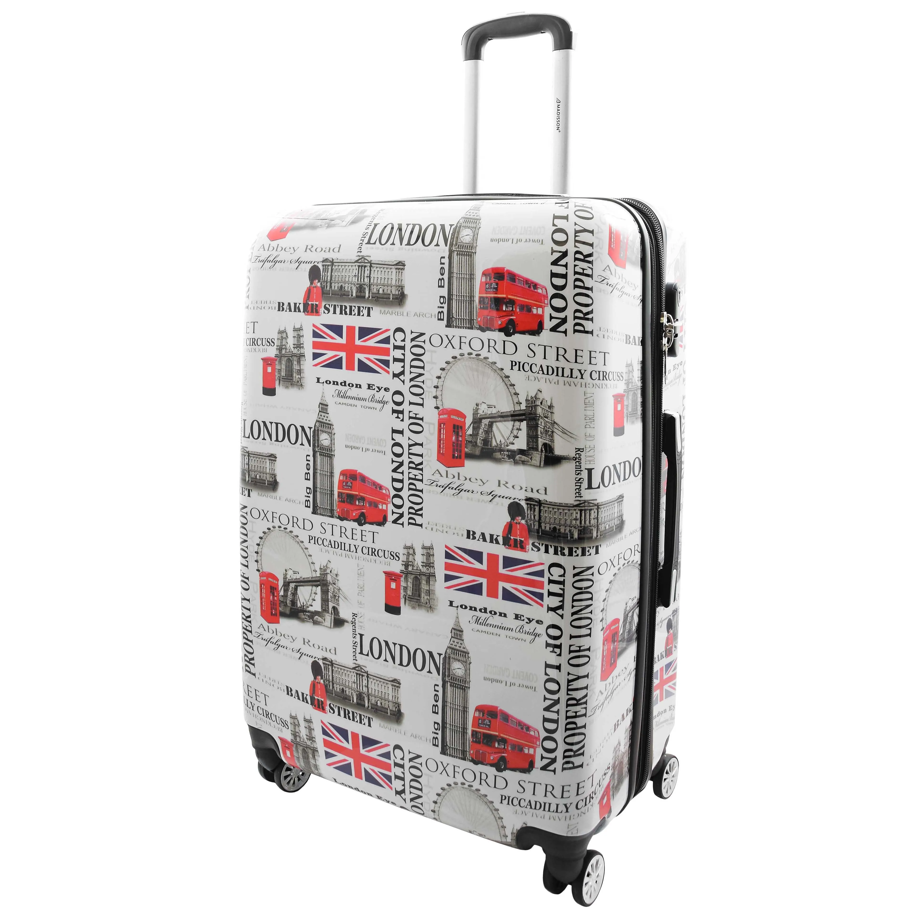 City of London 4 Wheel Suitcases Hard Shell Expandable Luggage Bags