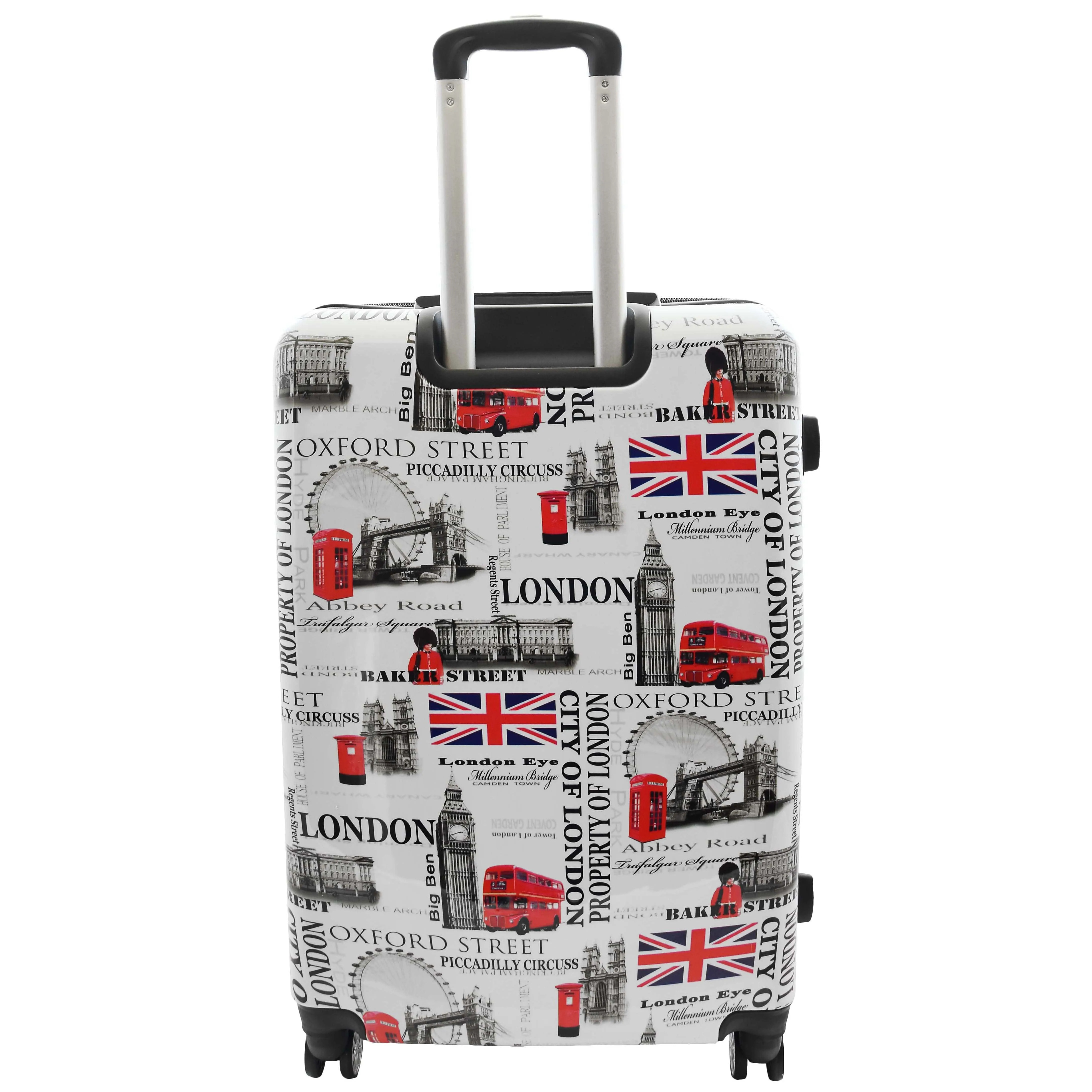 City of London 4 Wheel Suitcases Hard Shell Expandable Luggage Bags