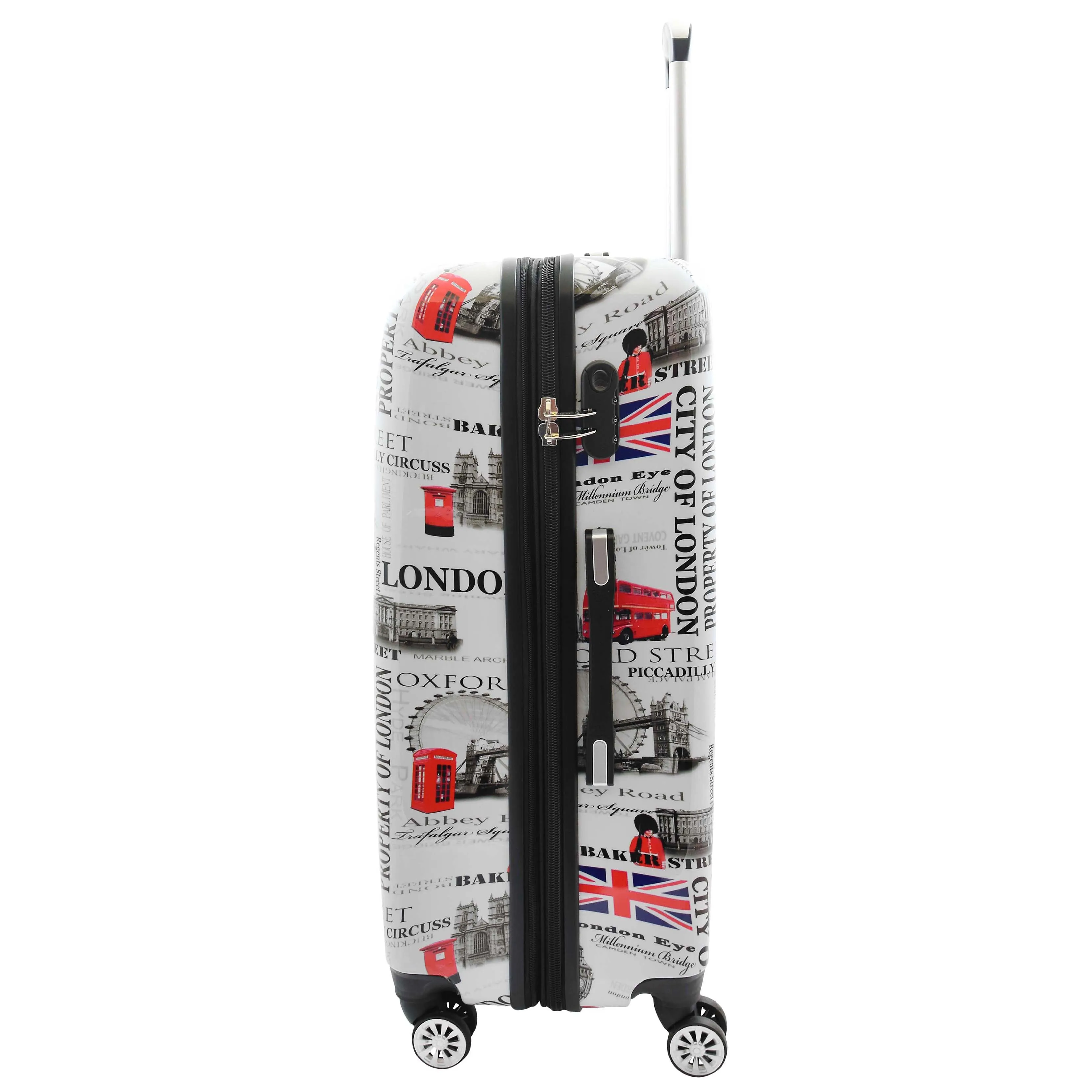 City of London 4 Wheel Suitcases Hard Shell Expandable Luggage Bags