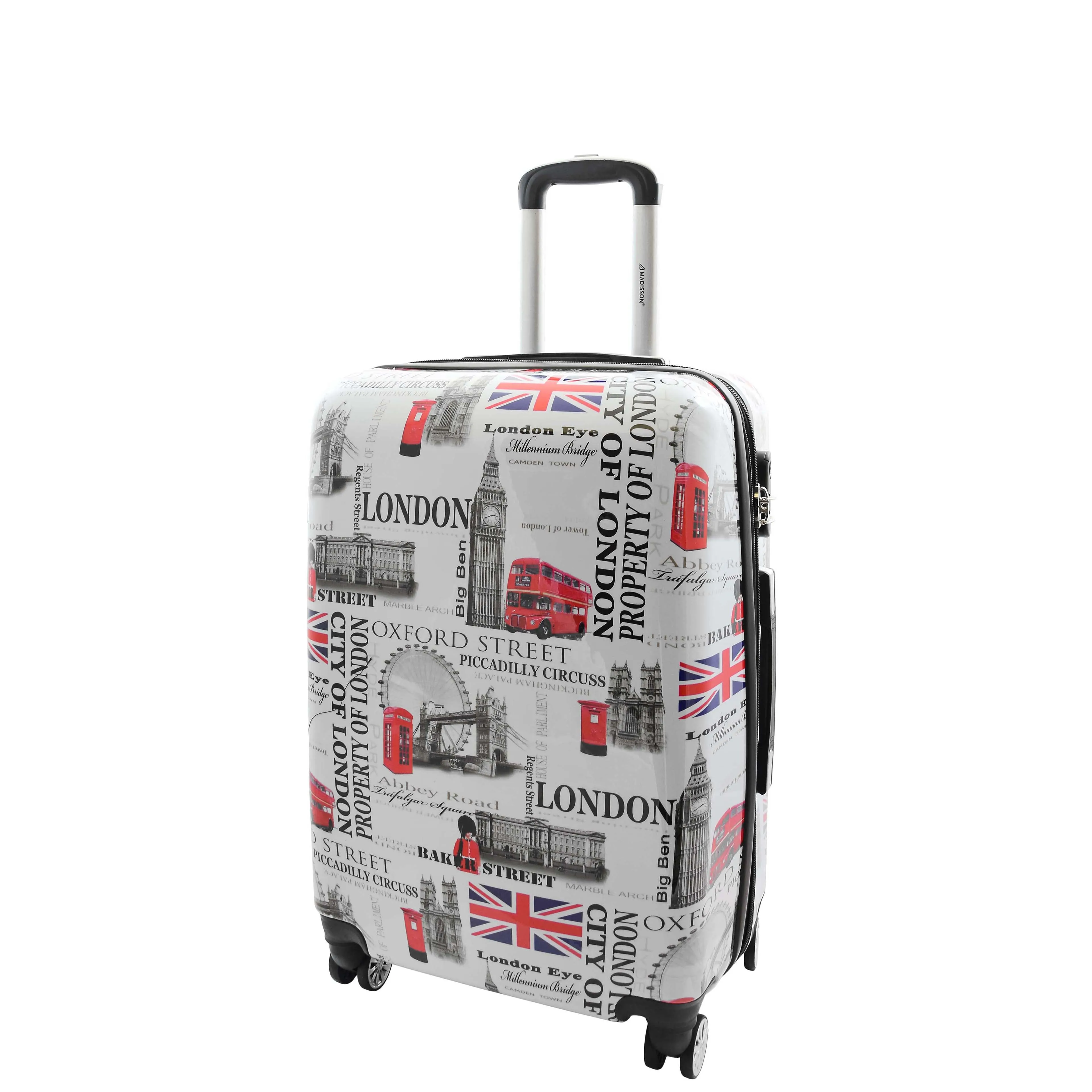 City of London 4 Wheel Suitcases Hard Shell Expandable Luggage Bags