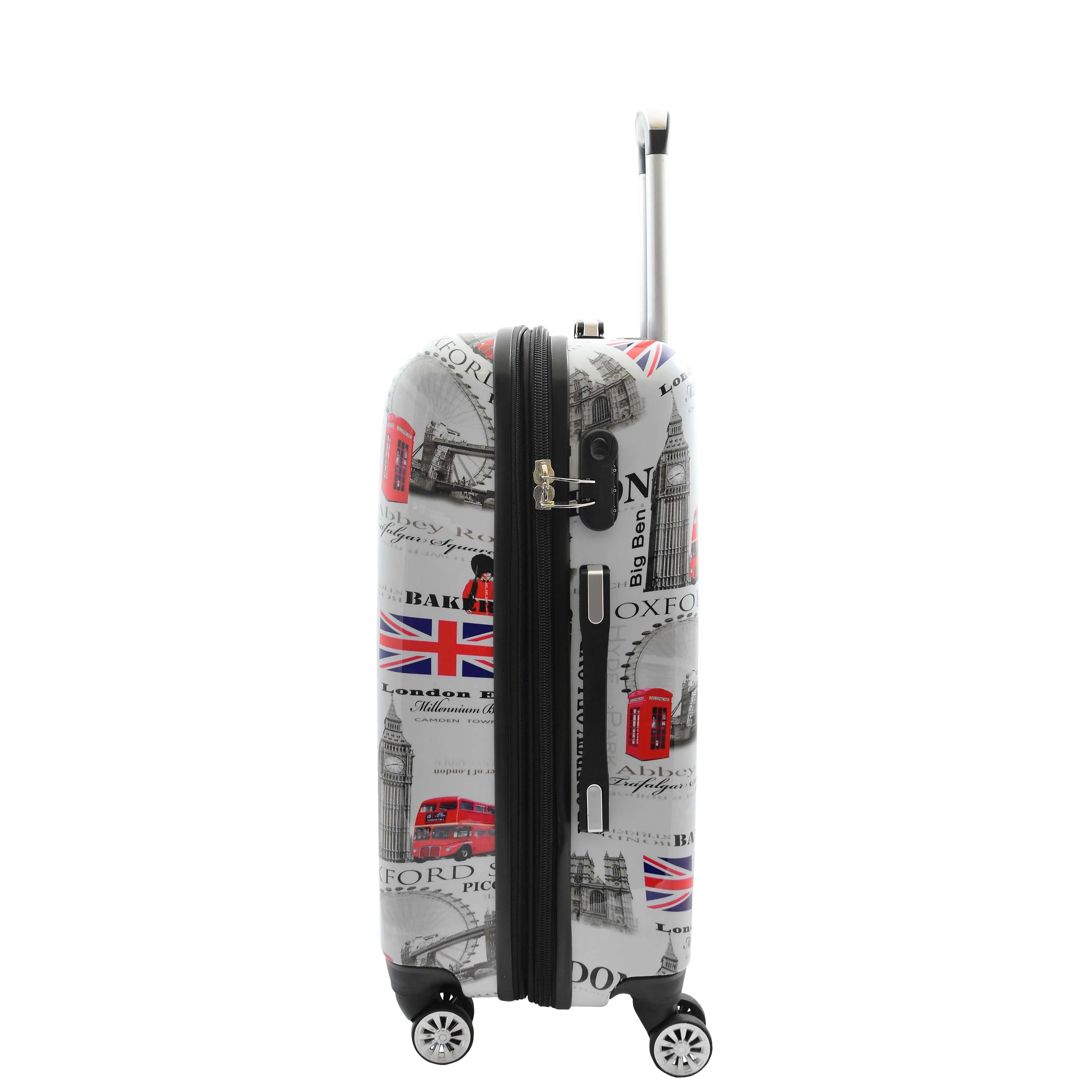 City of London 4 Wheel Suitcases Hard Shell Expandable Luggage Bags