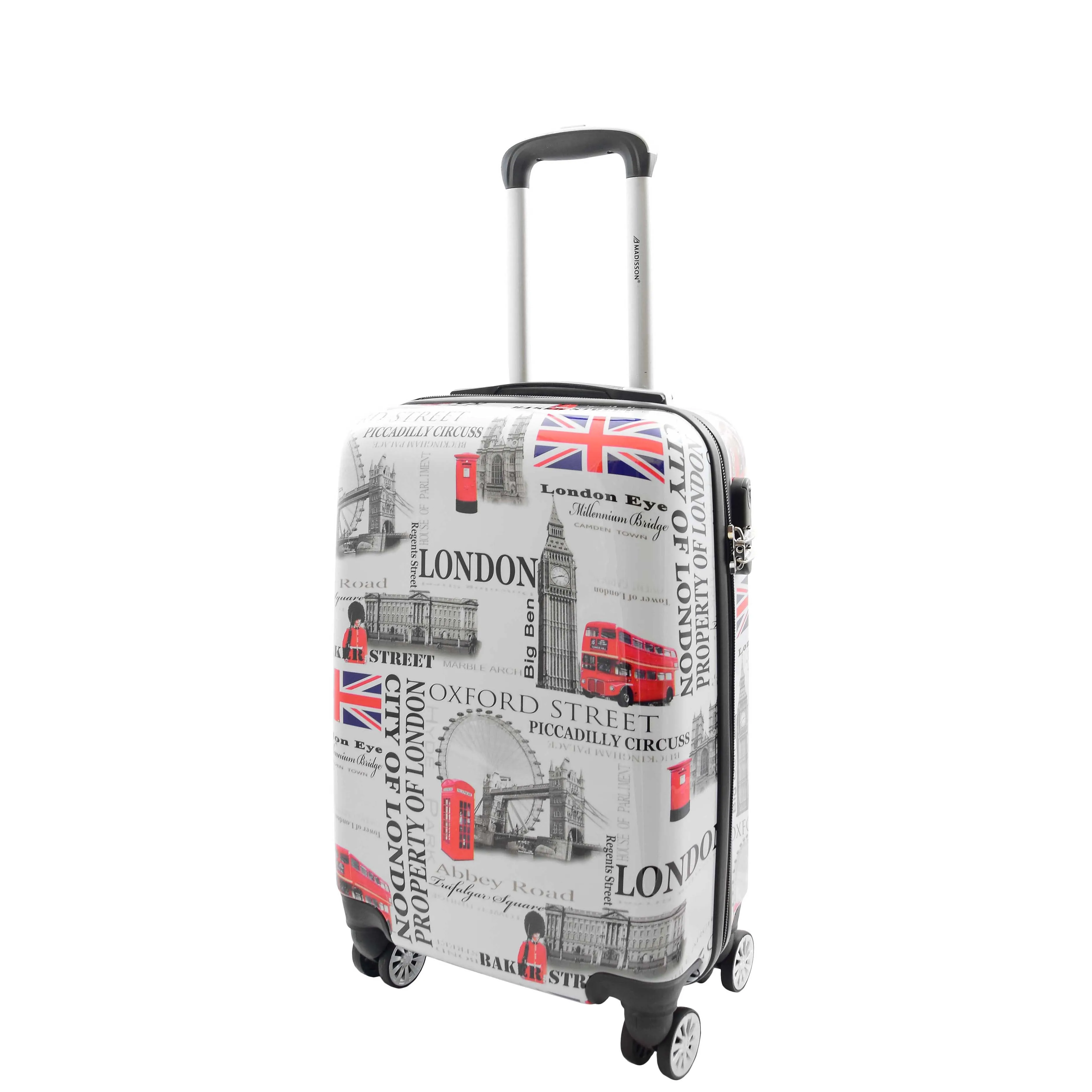 City of London 4 Wheel Suitcases Hard Shell Expandable Luggage Bags