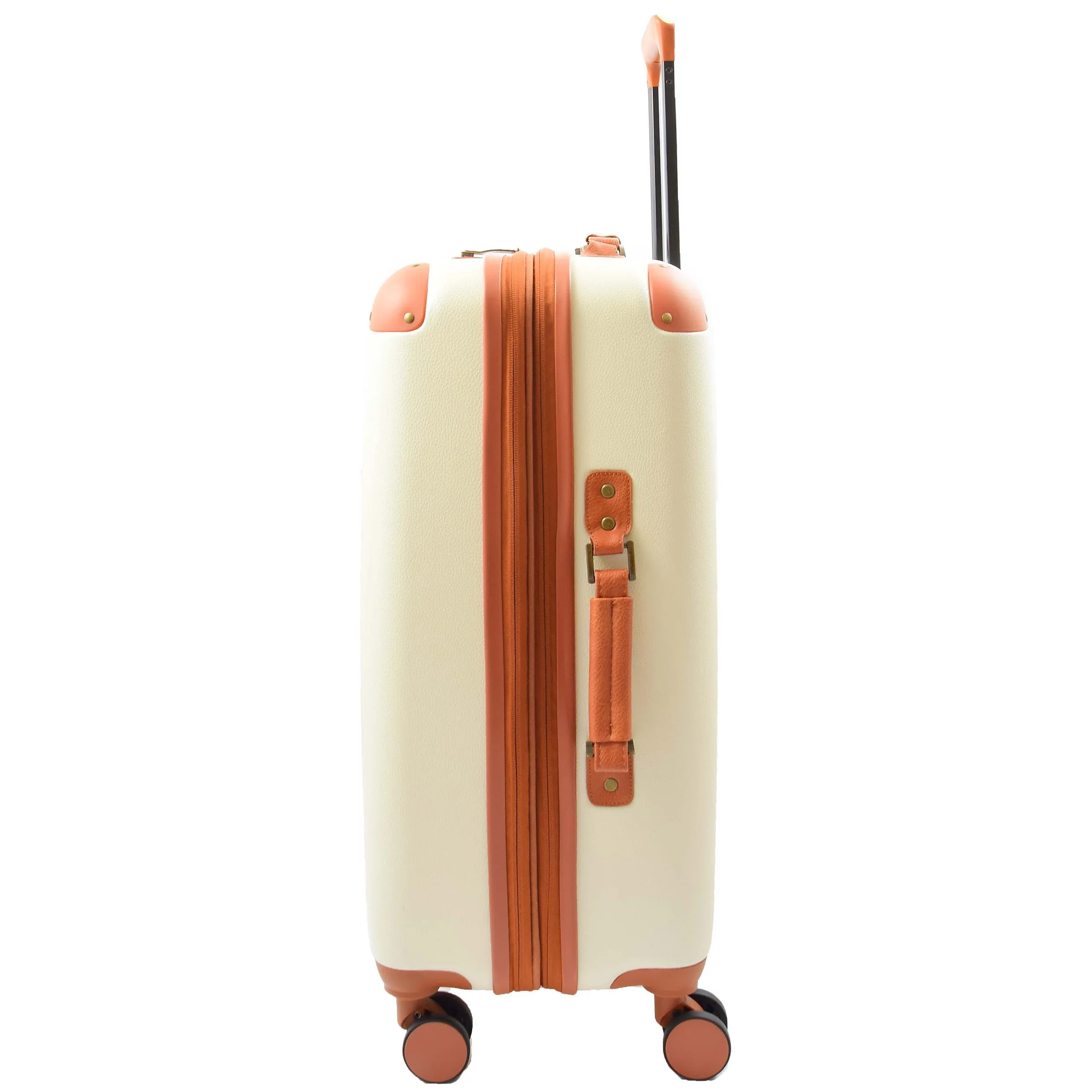 Classic 4 Wheel Hard Shell Luggage Expandable Lightweight Suitcases Travel Bags Cruiser Cream