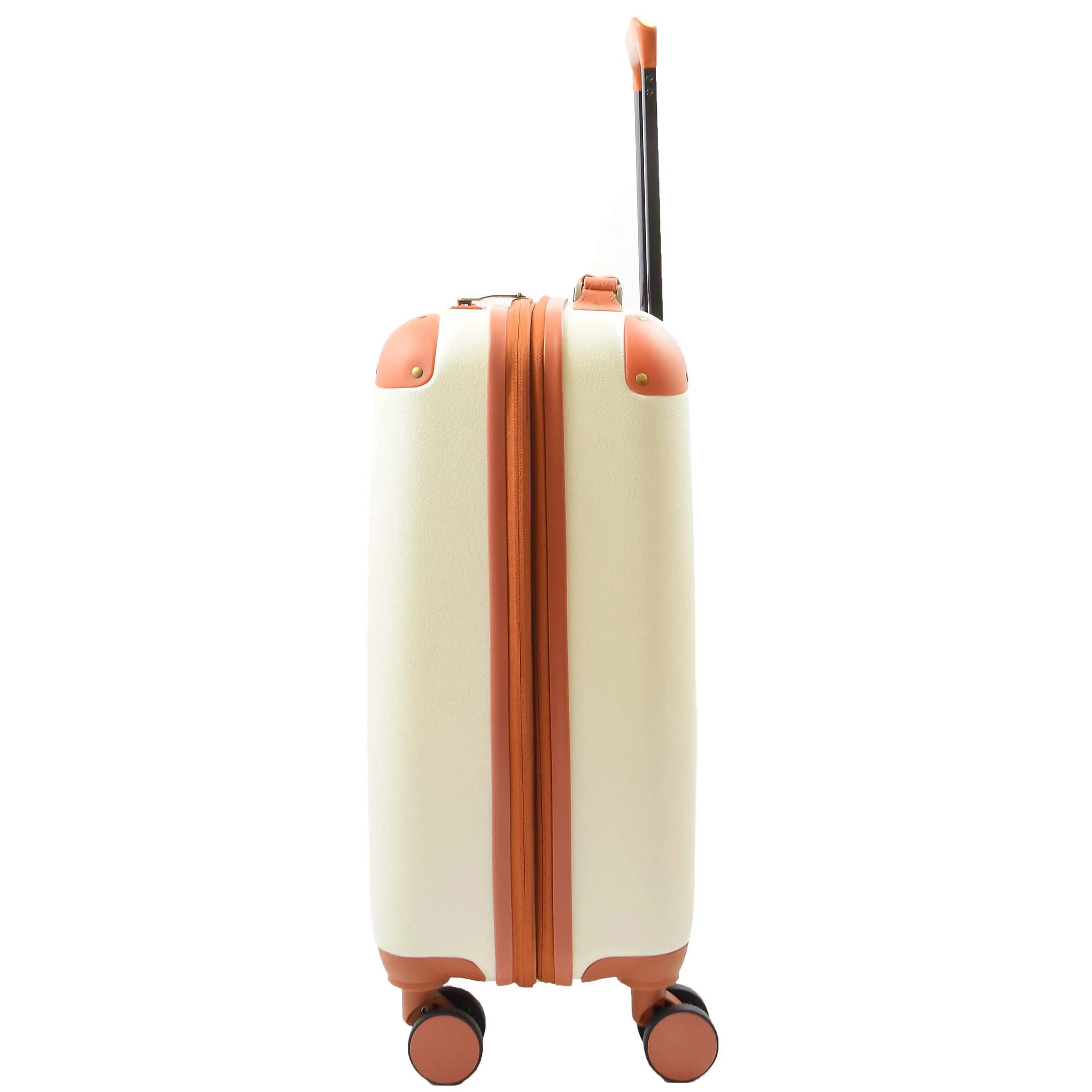 Classic 4 Wheel Hard Shell Luggage Expandable Lightweight Suitcases Travel Bags Cruiser Cream