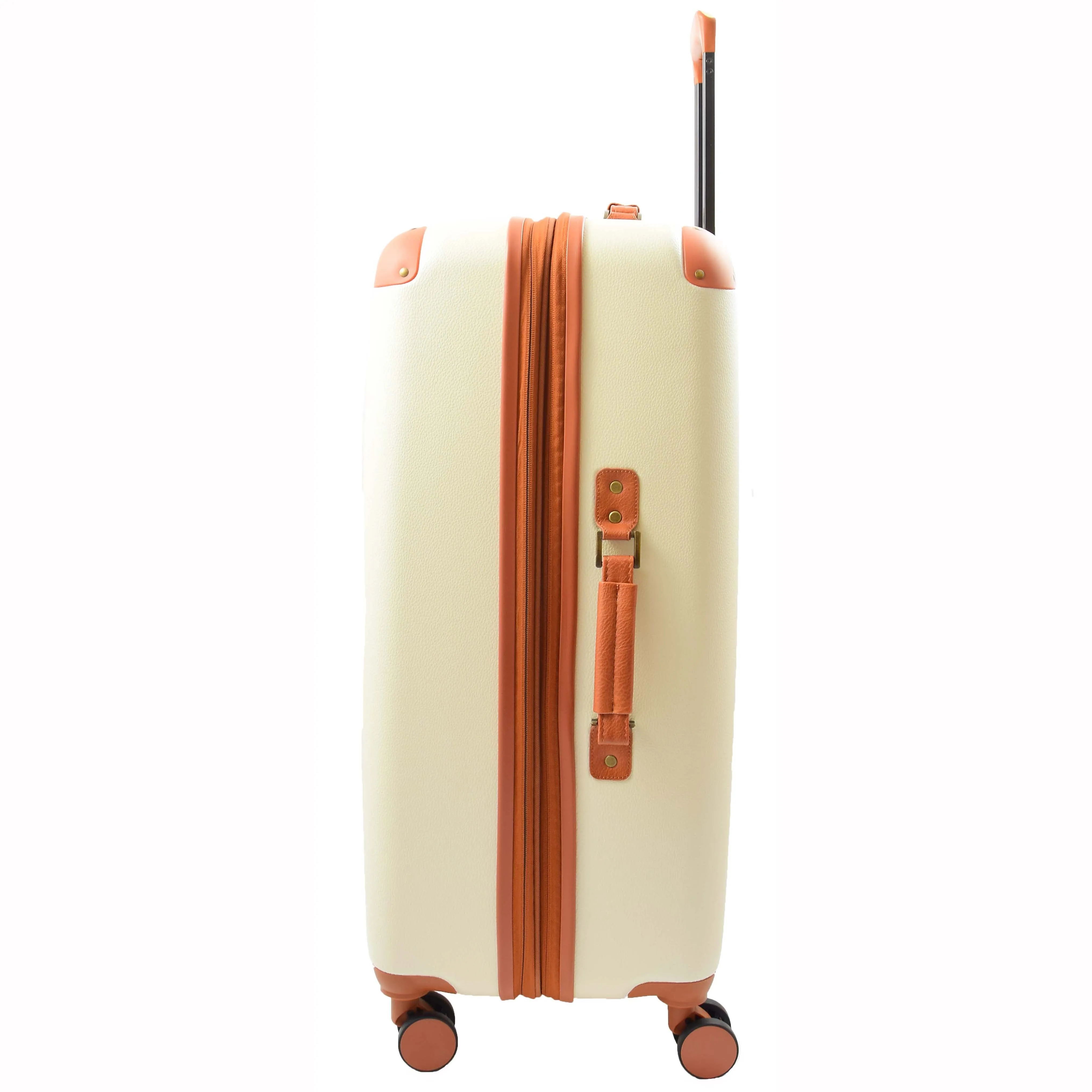 Classic 4 Wheel Hard Shell Luggage Expandable Lightweight Suitcases Travel Bags Cruiser Cream
