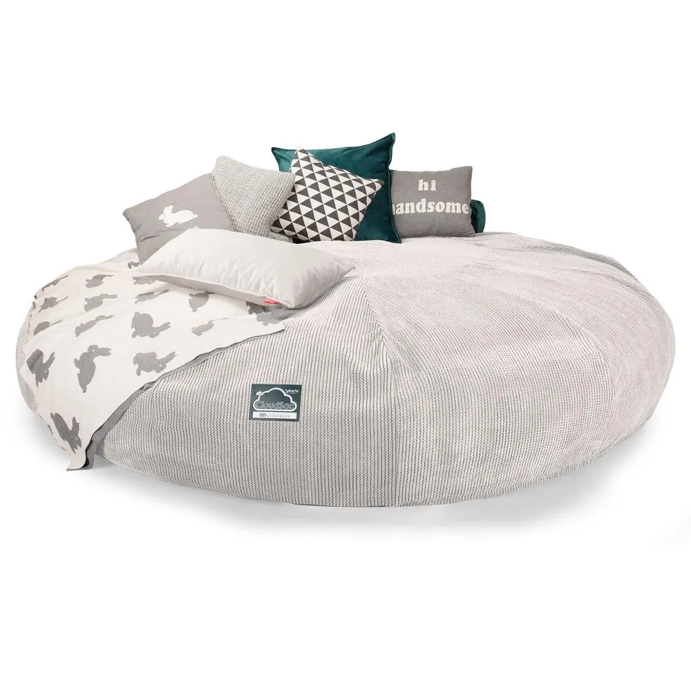 CloudSac 5000 XXXXXL Titanic Memory Foam Beanbag Sofa - Pom Pom Ivory