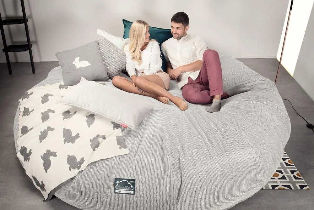 CloudSac 5000 XXXXXL Titanic Memory Foam Beanbag Sofa - Pom Pom Ivory