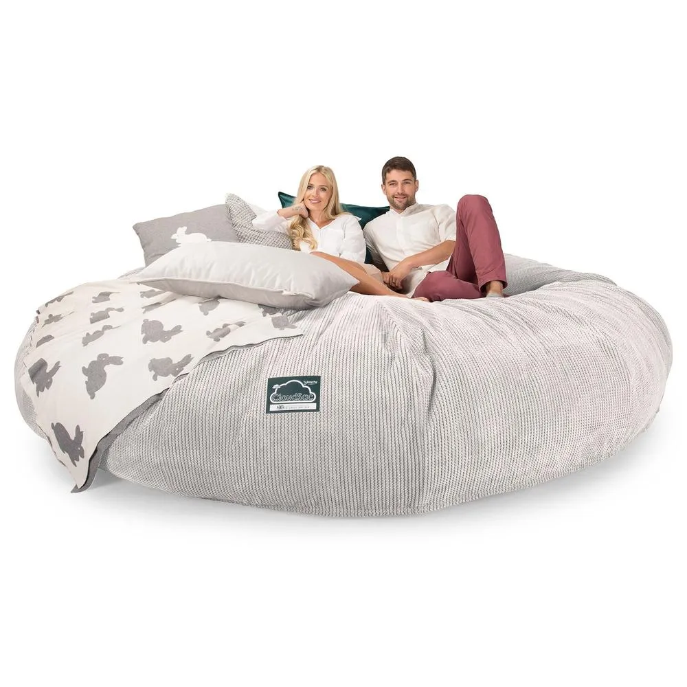 CloudSac 5000 XXXXXL Titanic Memory Foam Beanbag Sofa - Pom Pom Ivory