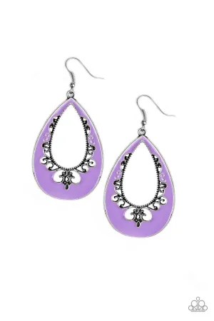 Compliments To The CHIC Purple Teardrop Earrings - Paparazzi Accessories