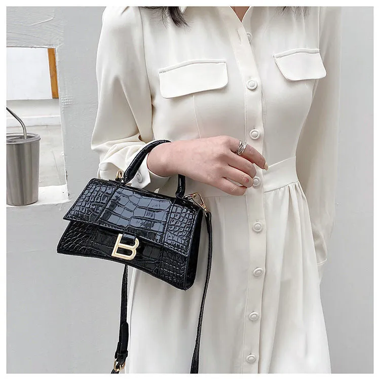 CROCODILE PATTERN HOURGLASS BAG