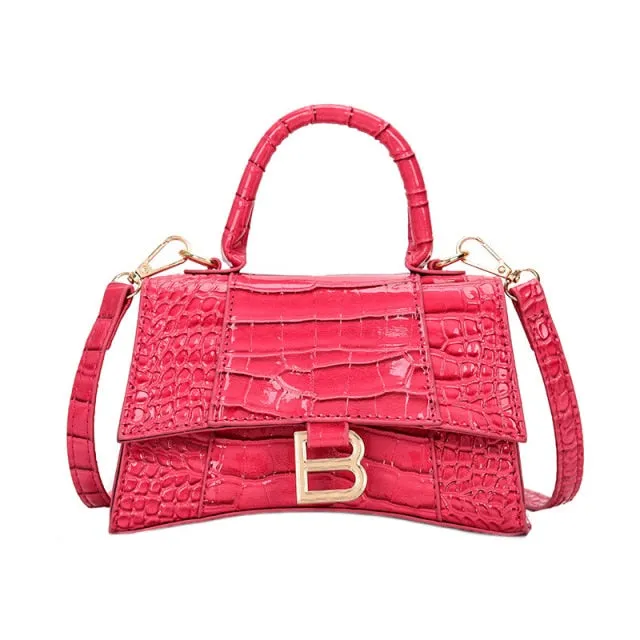 CROCODILE PATTERN HOURGLASS BAG