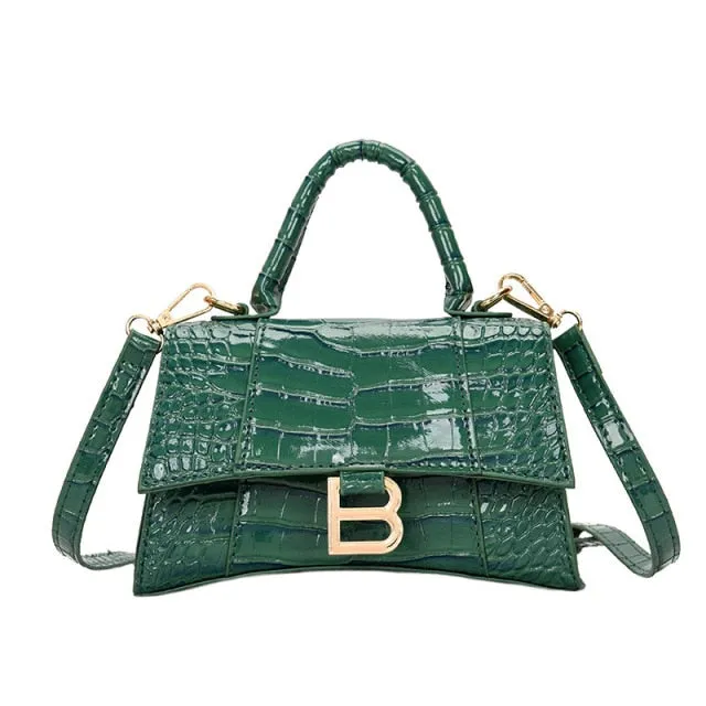 CROCODILE PATTERN HOURGLASS BAG