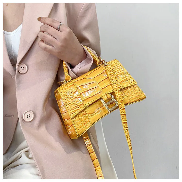 CROCODILE PATTERN HOURGLASS BAG
