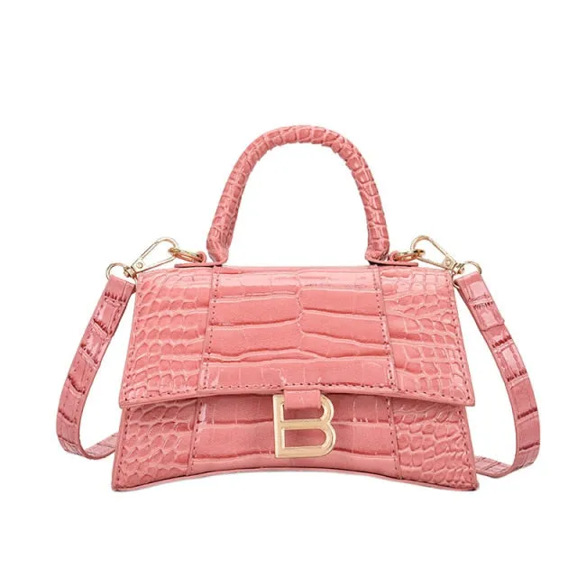 CROCODILE PATTERN HOURGLASS BAG