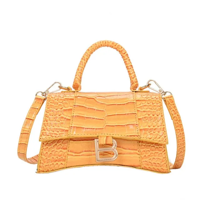 CROCODILE PATTERN HOURGLASS BAG