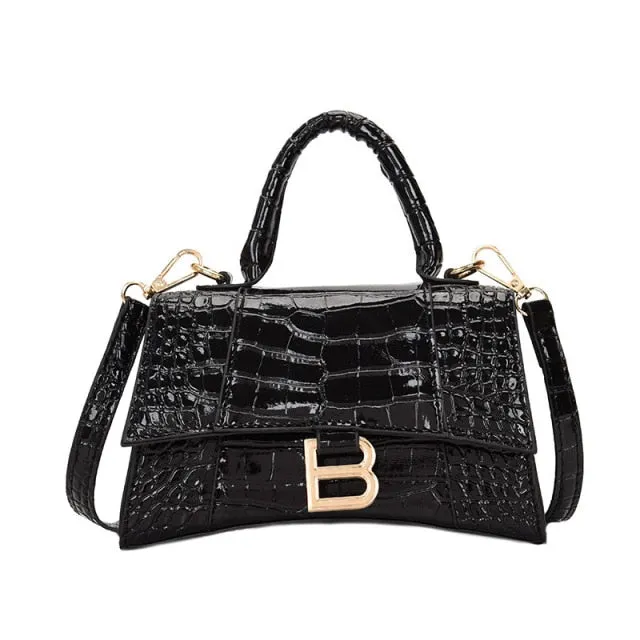 CROCODILE PATTERN HOURGLASS BAG