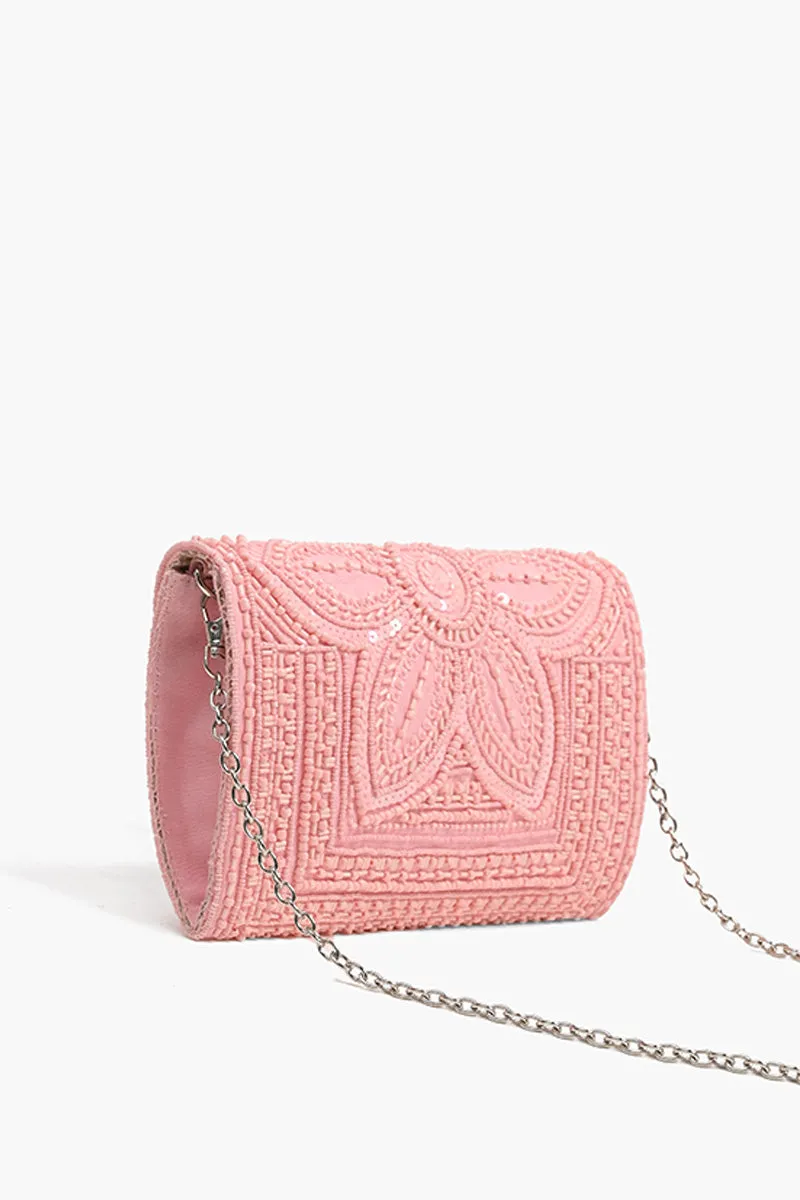 Crystal Rose Embellished Clutch