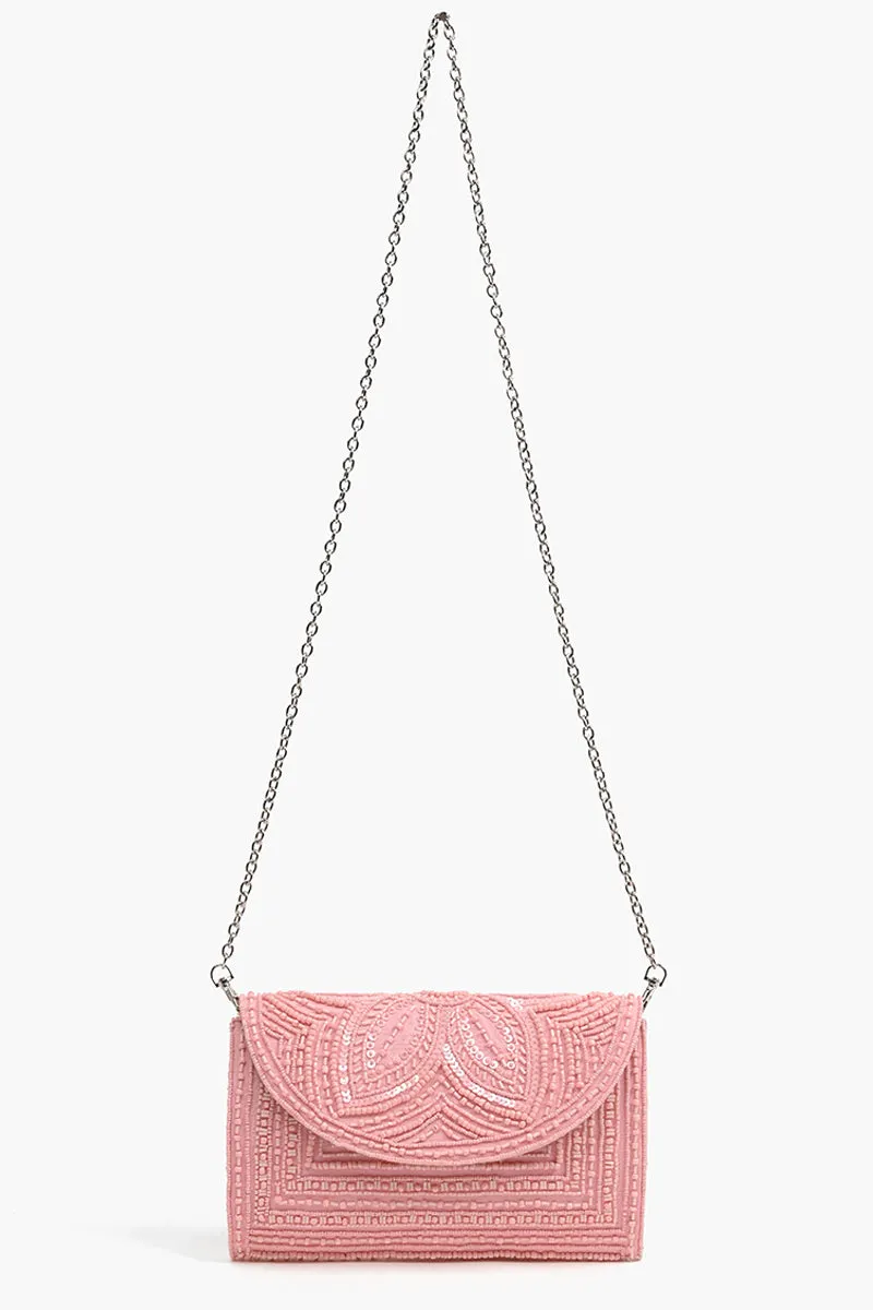 Crystal Rose Embellished Clutch